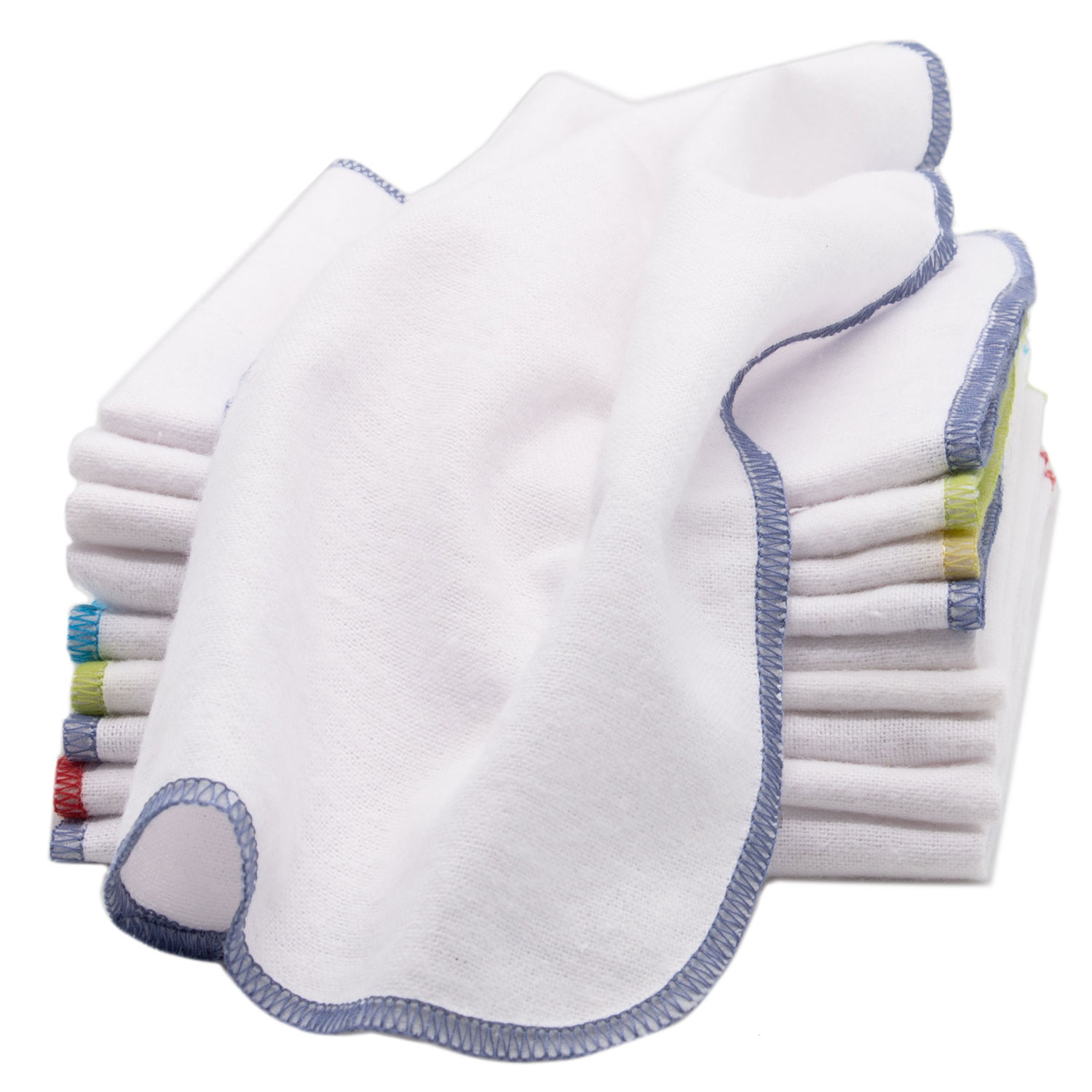 10er Set Waschlappen 25x25 cm 100% Baumwolle weiß Hauptbild