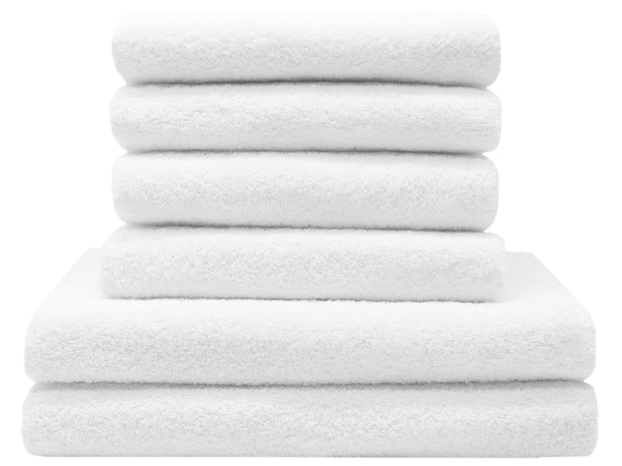 6-tlg. Handtuch Set 2 Duschtücher 4 Handtücher weiß Hauptbild