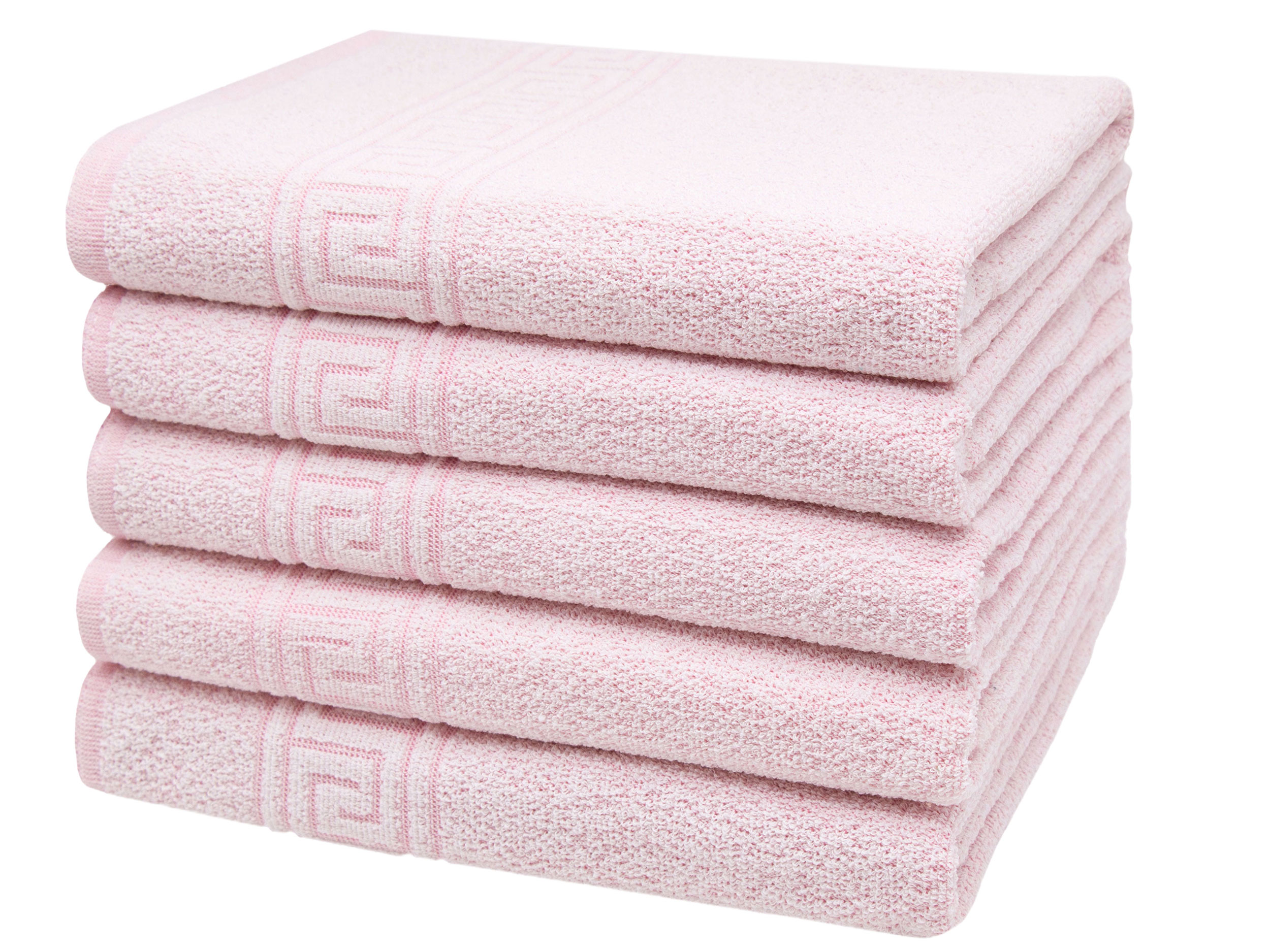 5er Set Duschtücher 70x140 cm Mischgewebe 340 g/qm rosa Hauptbild