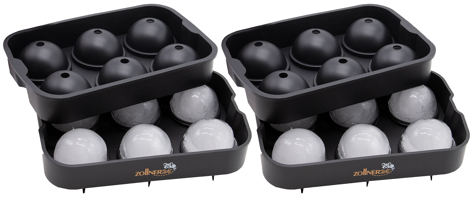 Eiswürfelform 2er-Set Kugel Silikon schwarz Hauptbild