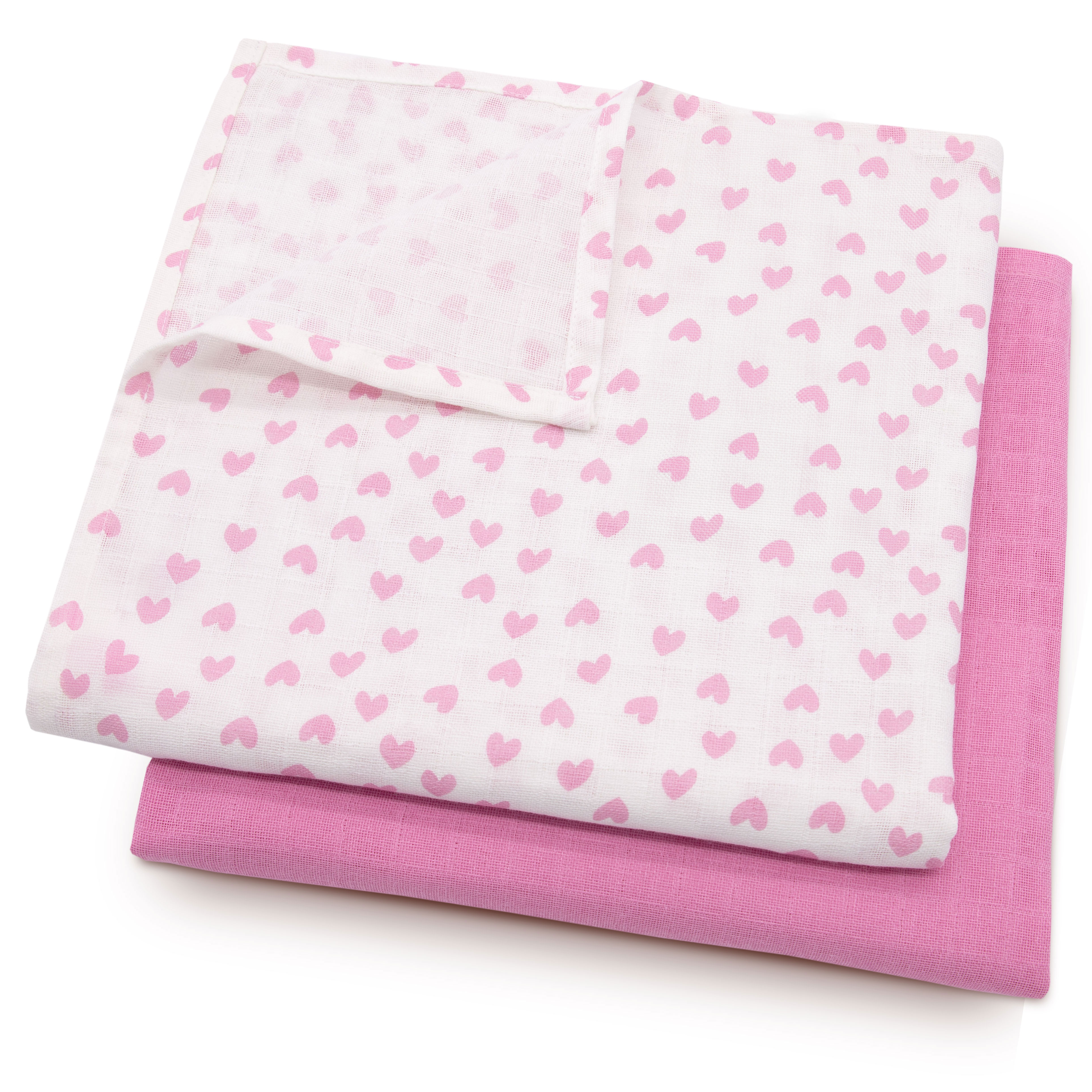 2er Set Spucktücher 120x120 cm Baumwolle rosa Hauptbild