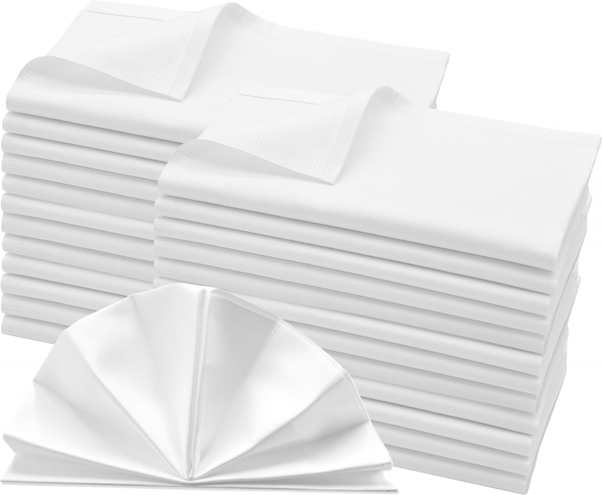 25er Set Stoffservietten 50x50 cm 100% Baumwolle weiß Hauptbild