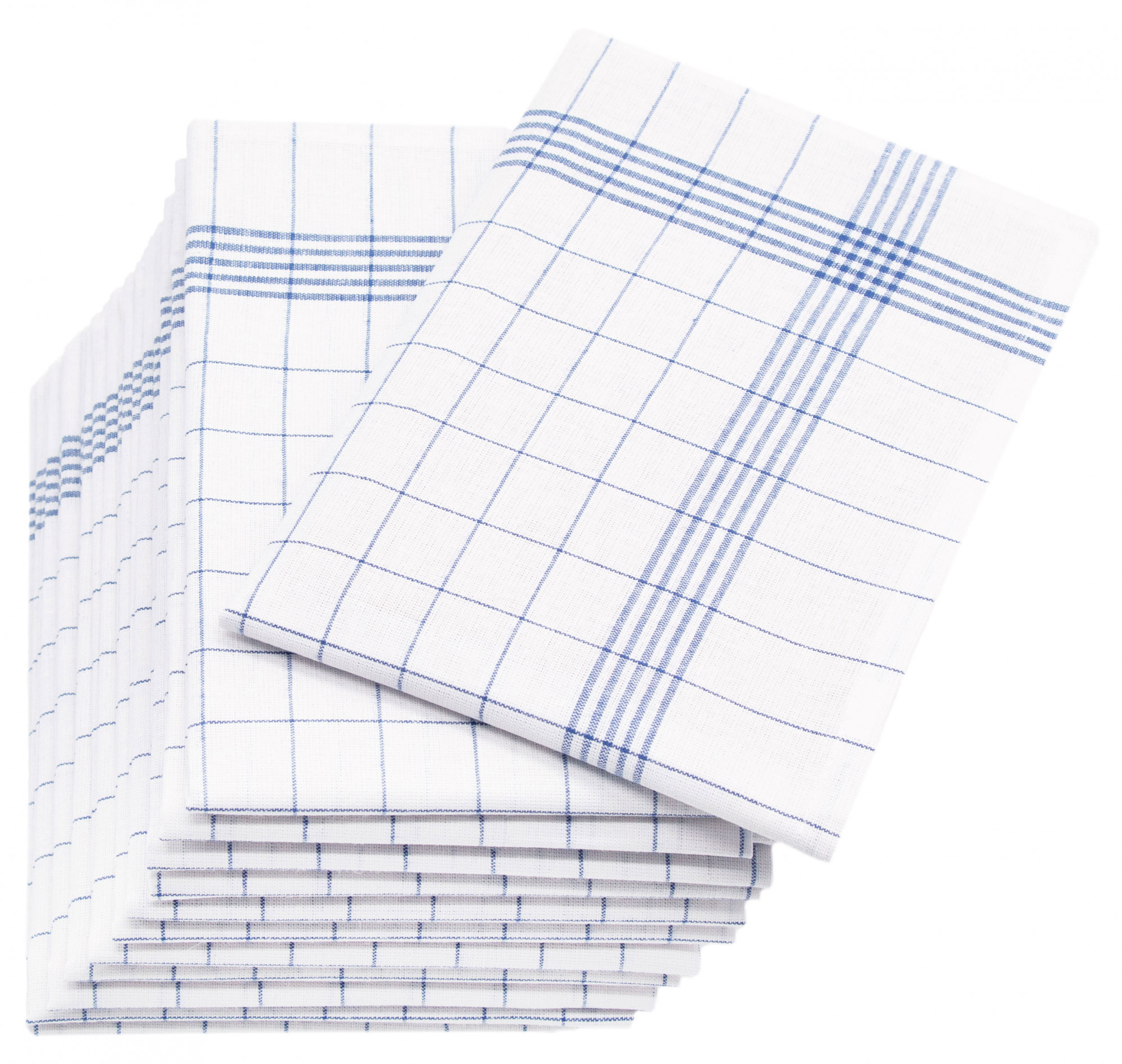 12er Set Geschirrtücher Halbleinen 60x80 cm blau-weiß Hauptbild