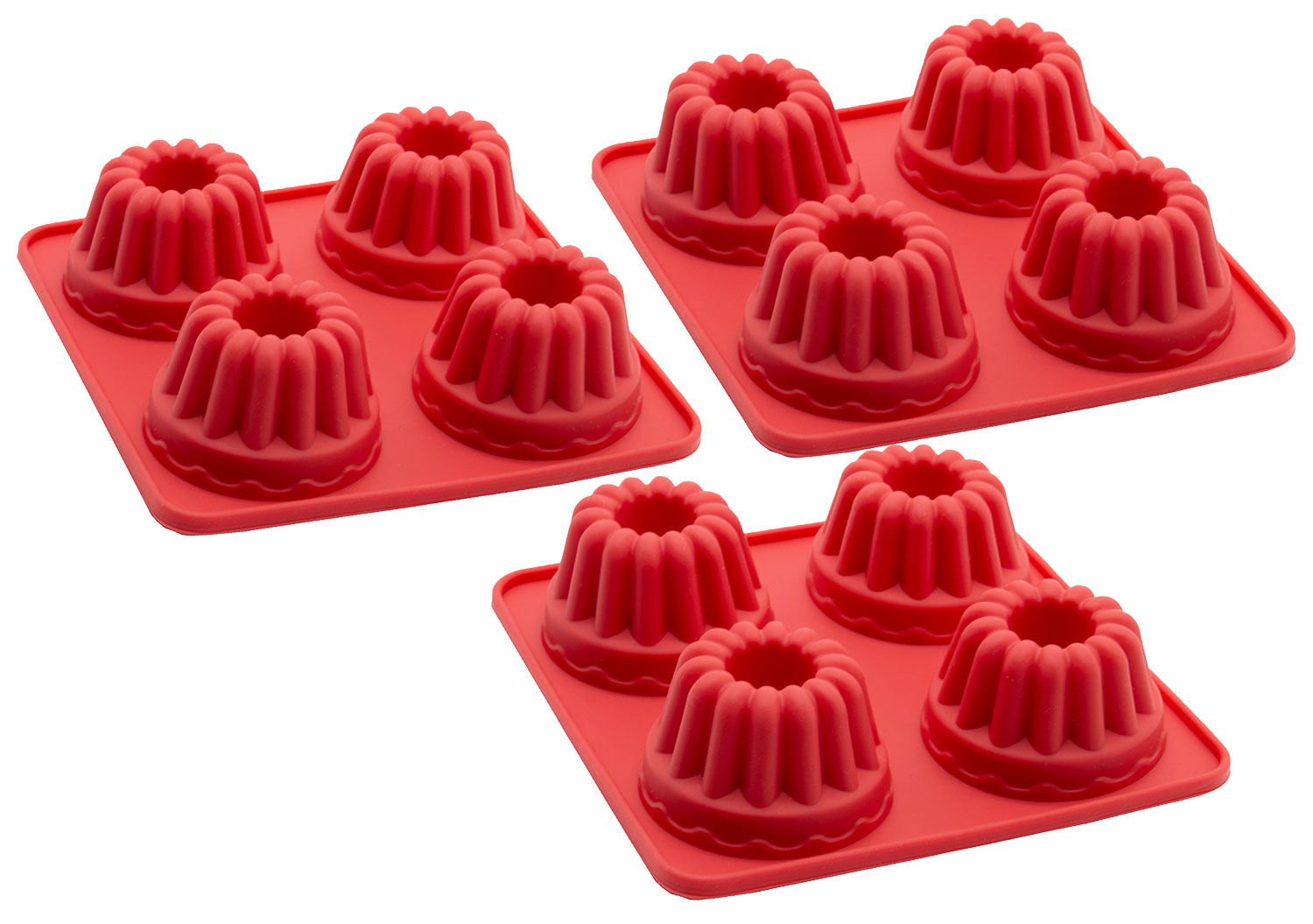 Gugelhupfform aus Silikon (3er-Set) für je 4  Muffins Hauptbild