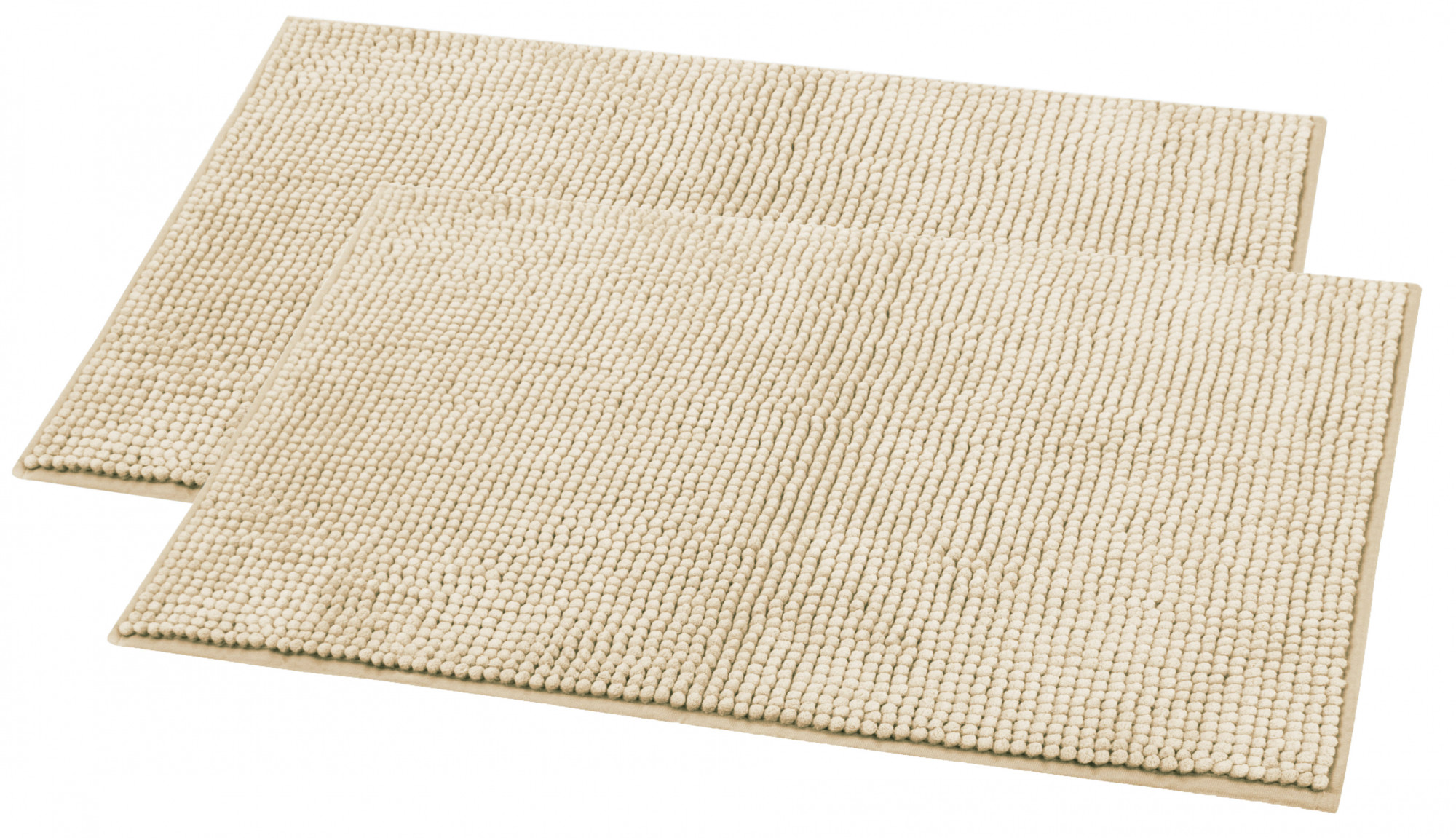2er Set Badvorleger 50x80 cm Mikrofaser 1250 g/qm beige Hauptbild