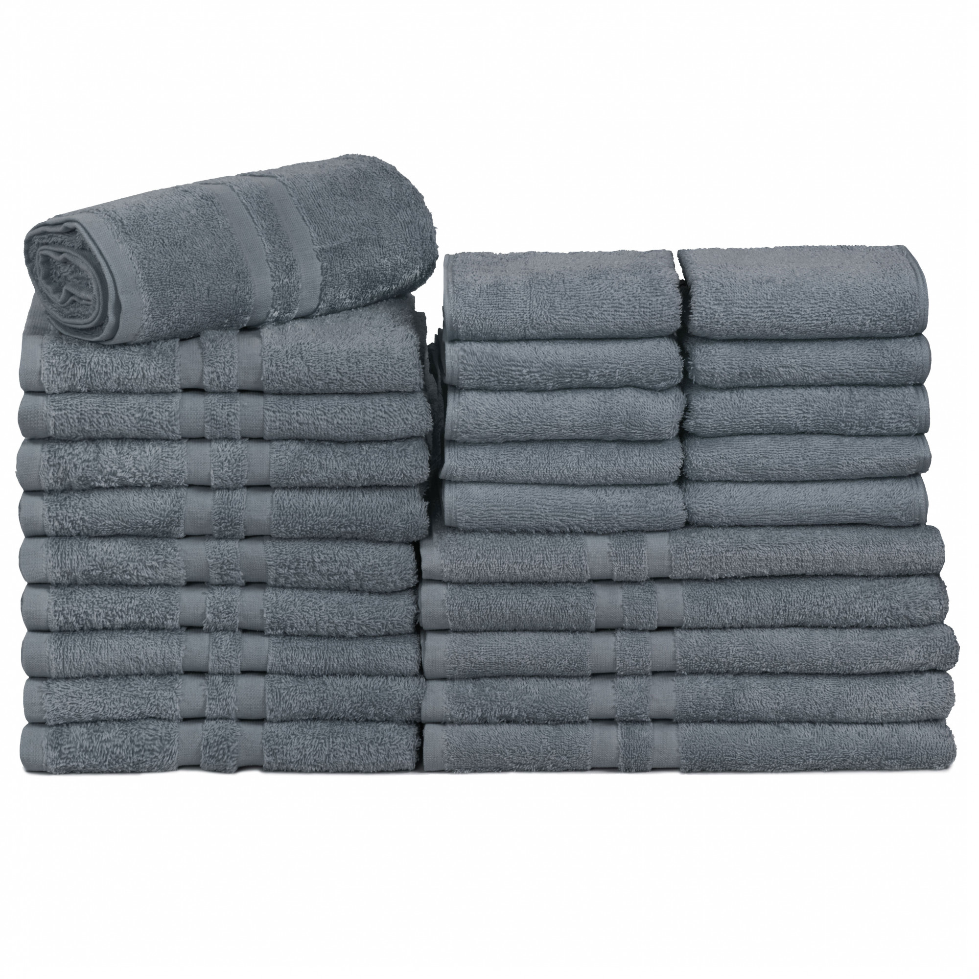 25tlg. Handtuch-Set - Gäste-, Hand-, Duschtücher grau Hauptbild