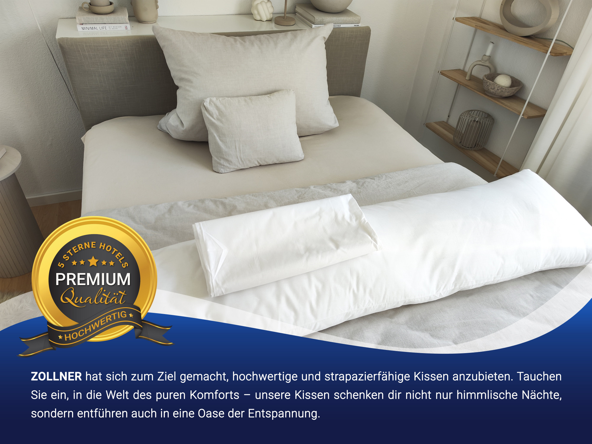 2er Set Seitenschläferkissenbezug 40x145 cm Baumwollmix