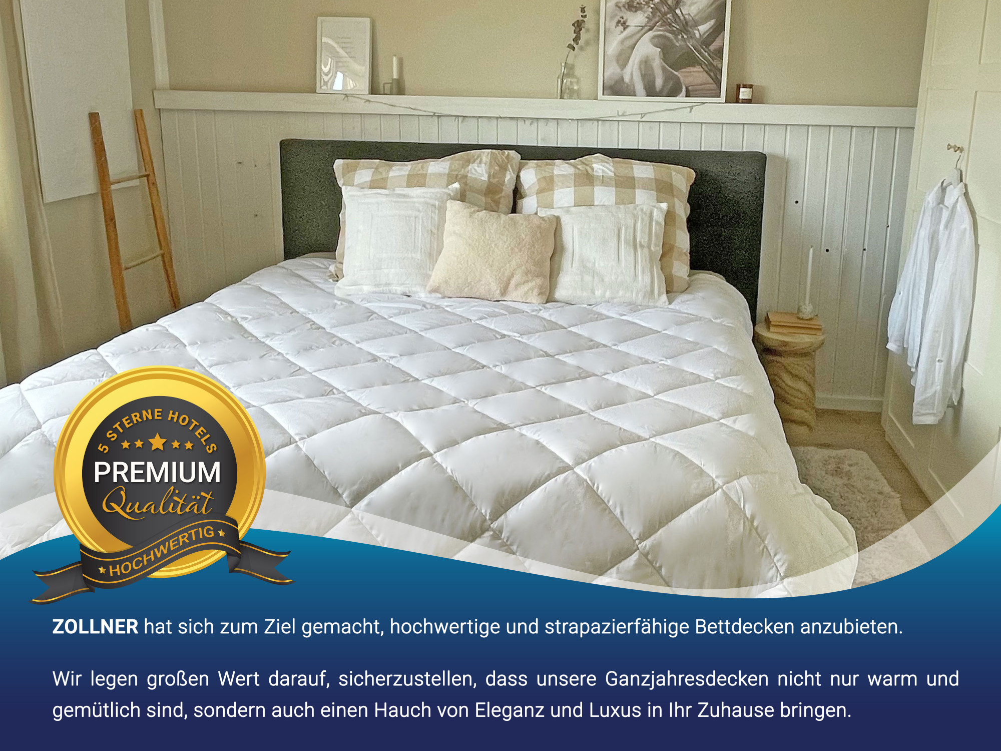 Bettdecke 240x220 cm Mikrofaser 2150 g Wärmeklasse 4