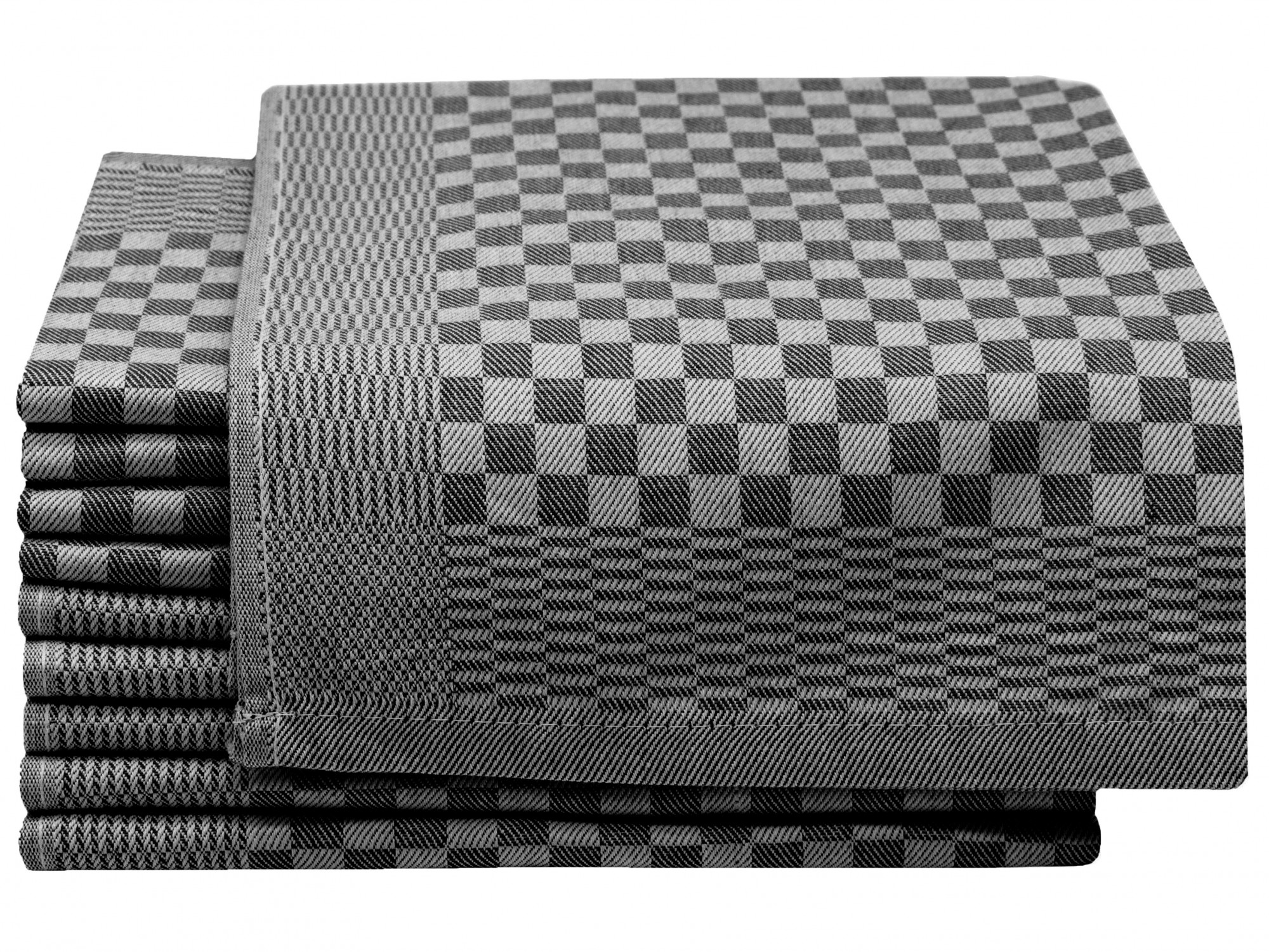 10er Set Geschirrtücher Baumwolle 46x70 cm schwarz