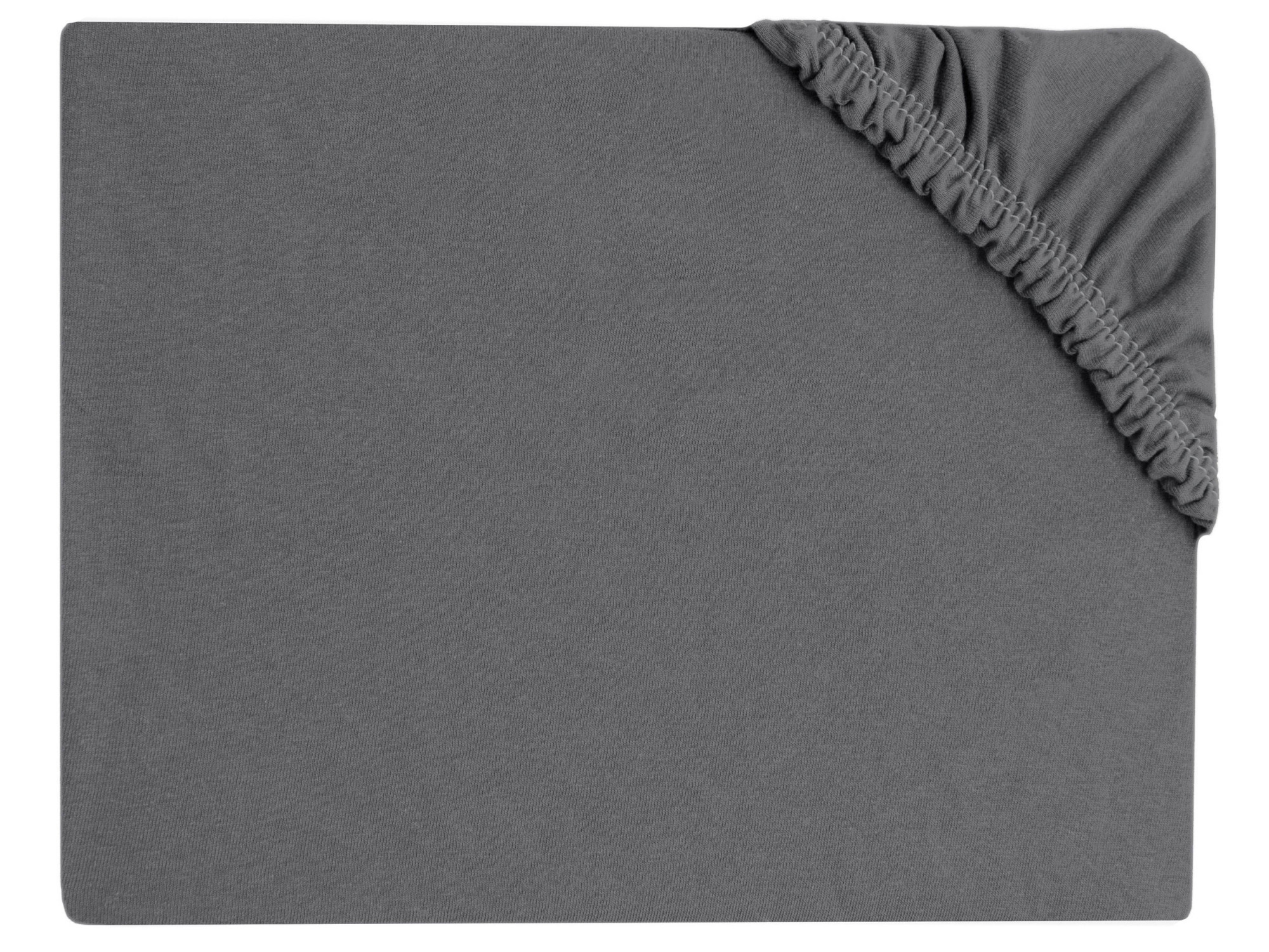 Spannbettlaken 100x200 cm 100% Baumwolle 35 cm Steg anthrazit Hauptbild