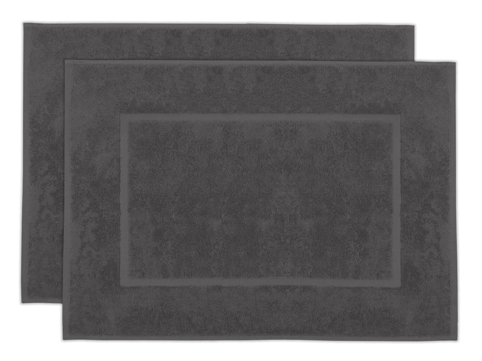 2er Set Badematte 50x70 cm Baumwolle 600 g/qm graphit Hauptbild