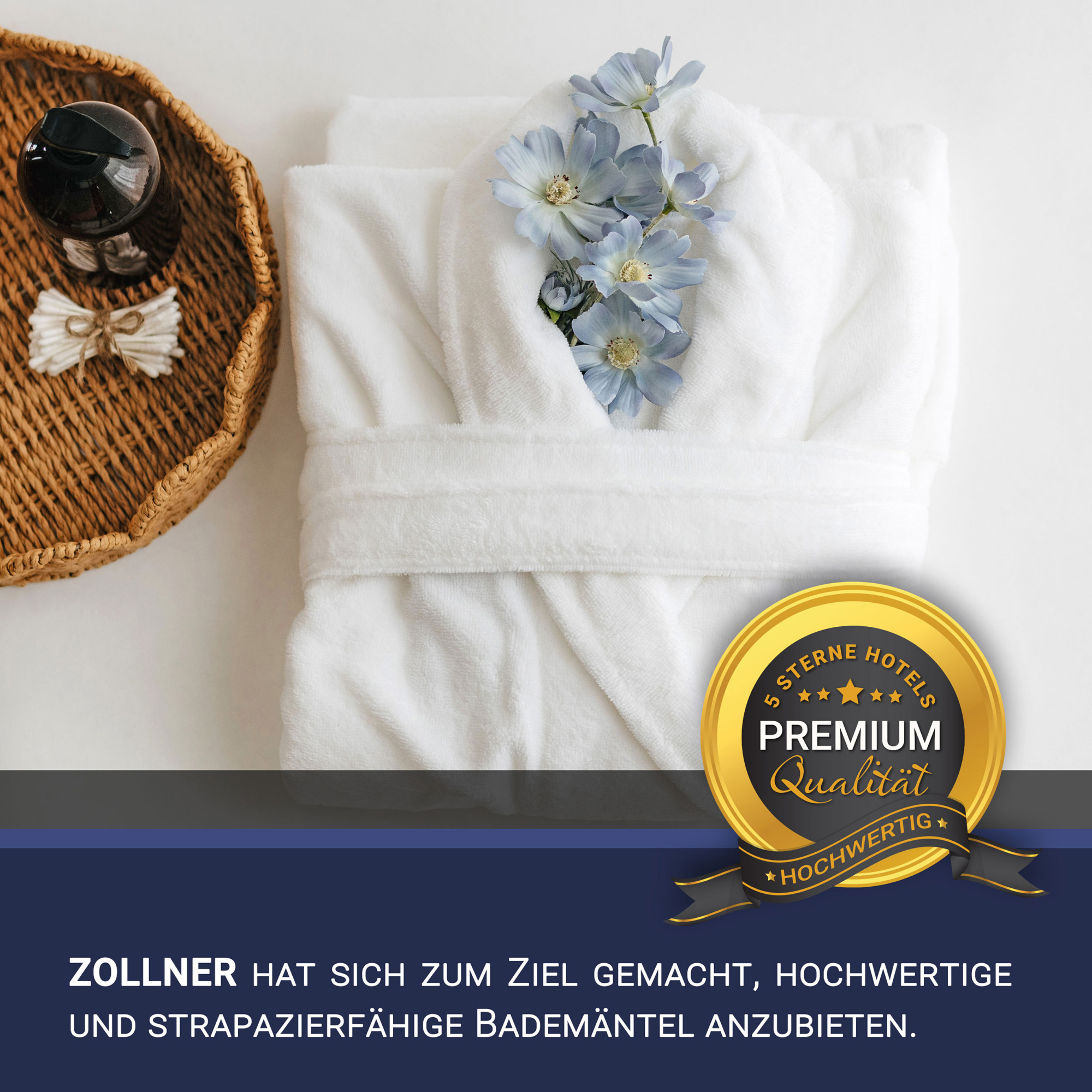 Unisex Bademantel Innen: 100% Baumwolle L weiß