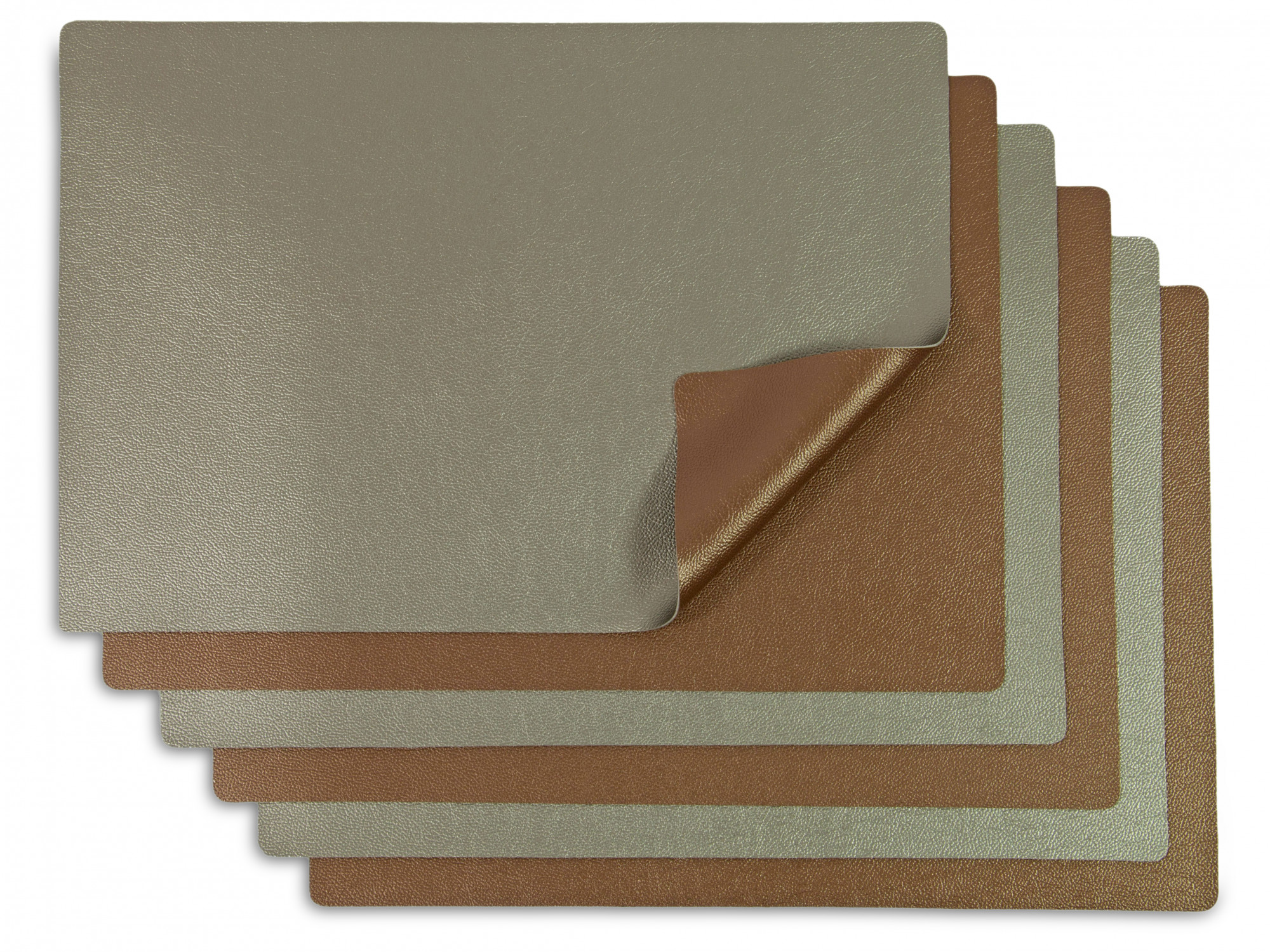 Tischset abwaschbar 6er-Set 30x42 cm dunkelbeige und grau Hauptbild