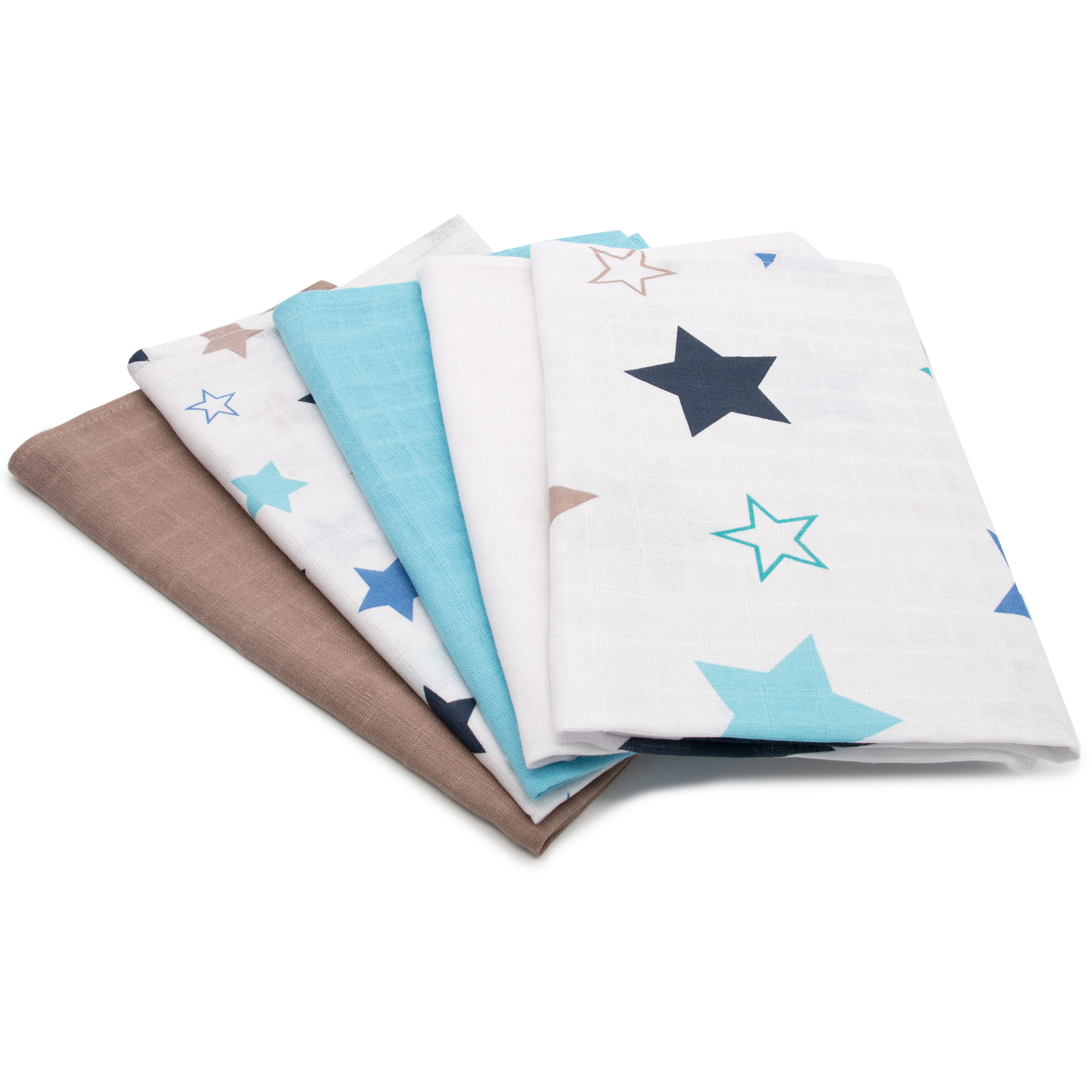 5er Set Spucktücher 70x70 cm Baumwolle farblich sortiert Hauptbild