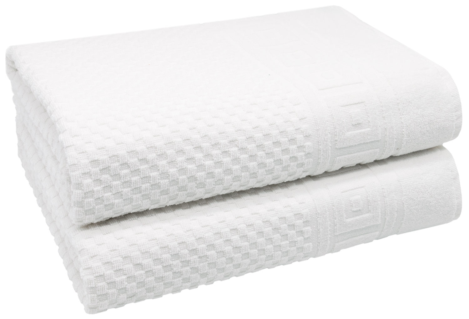 2er Set Badetücher 100x150 cm Baumwolle 440 g/qm weiß Hauptbild