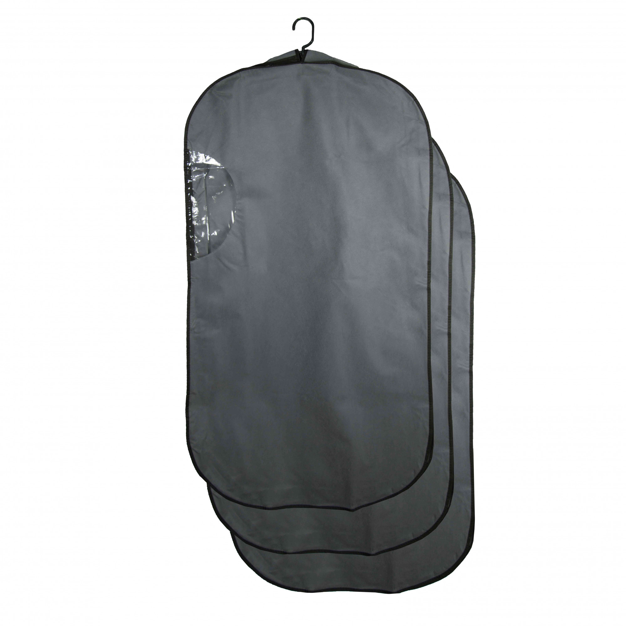 3er Set Kleidersack 60x114x10 cm atmungsaktiv grau Hauptbild