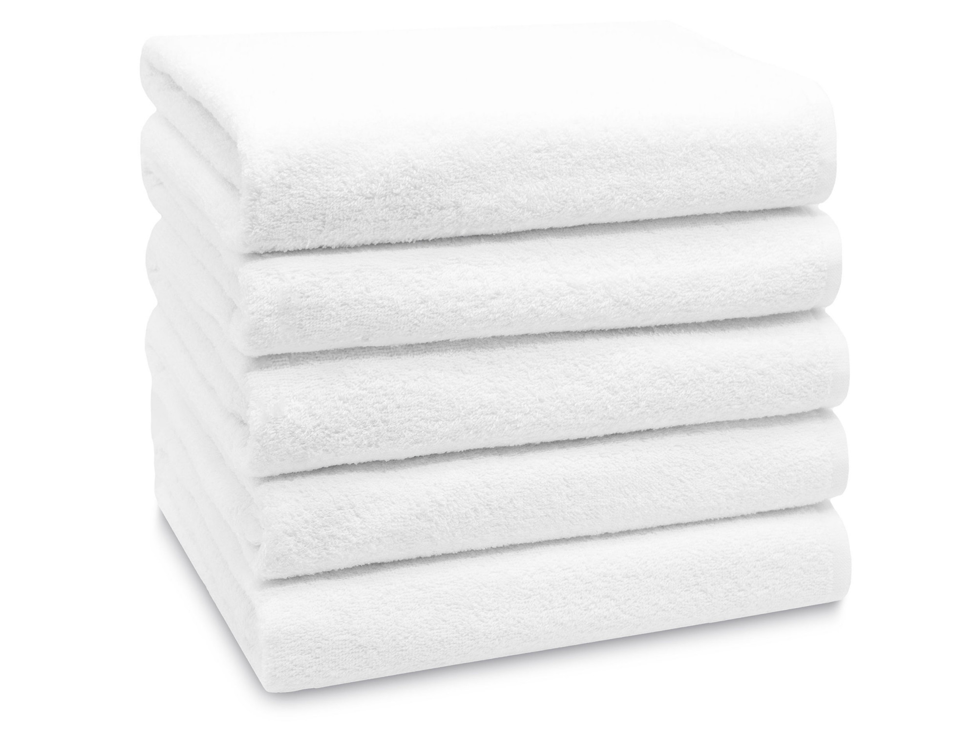 5er Set Duschtuch 70x140 cm Baumwolle 450 g/qm weiß uni Hauptbild