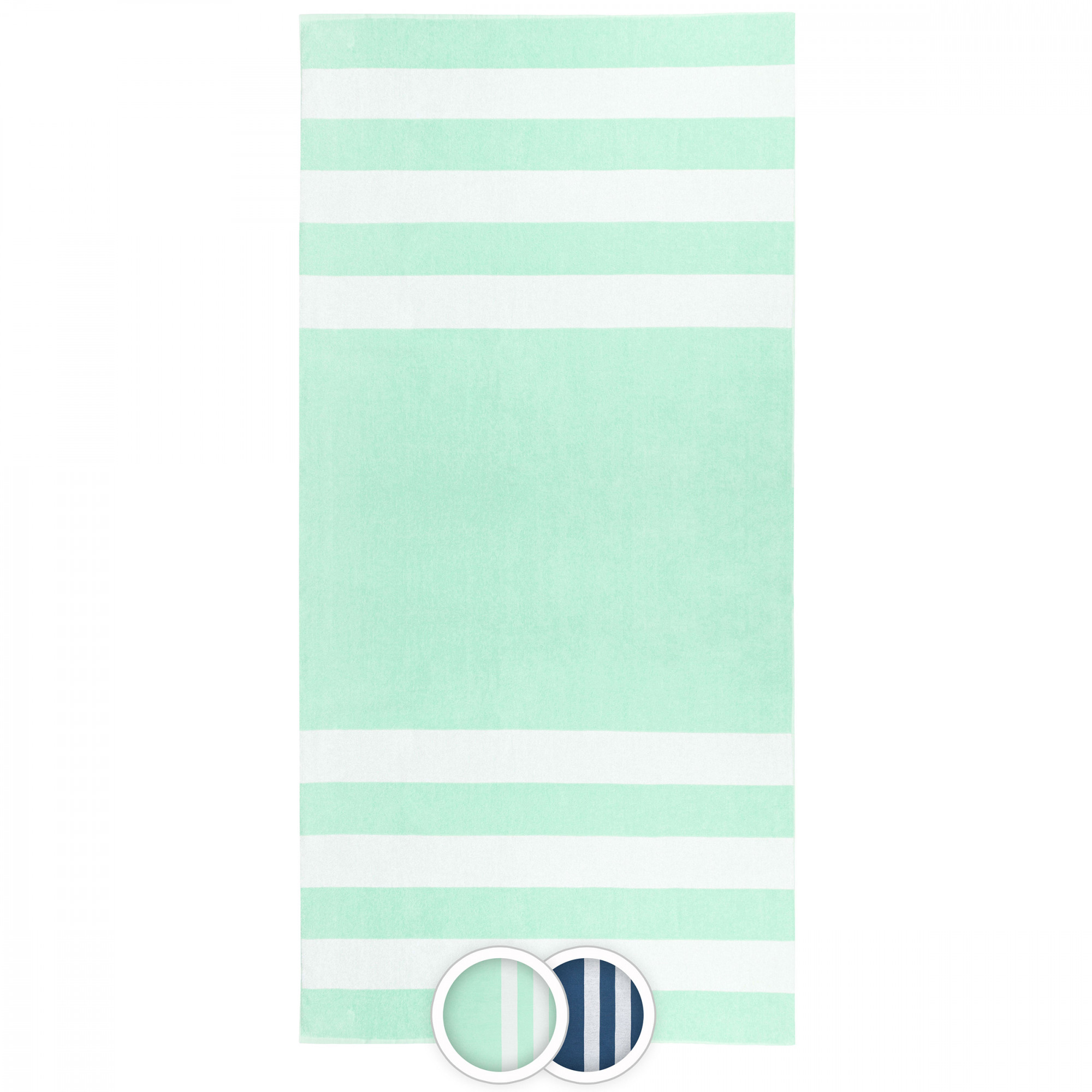 Strandtuch XXL 100x200 cm 100% Baumwolle mint-gestreift Hauptbild