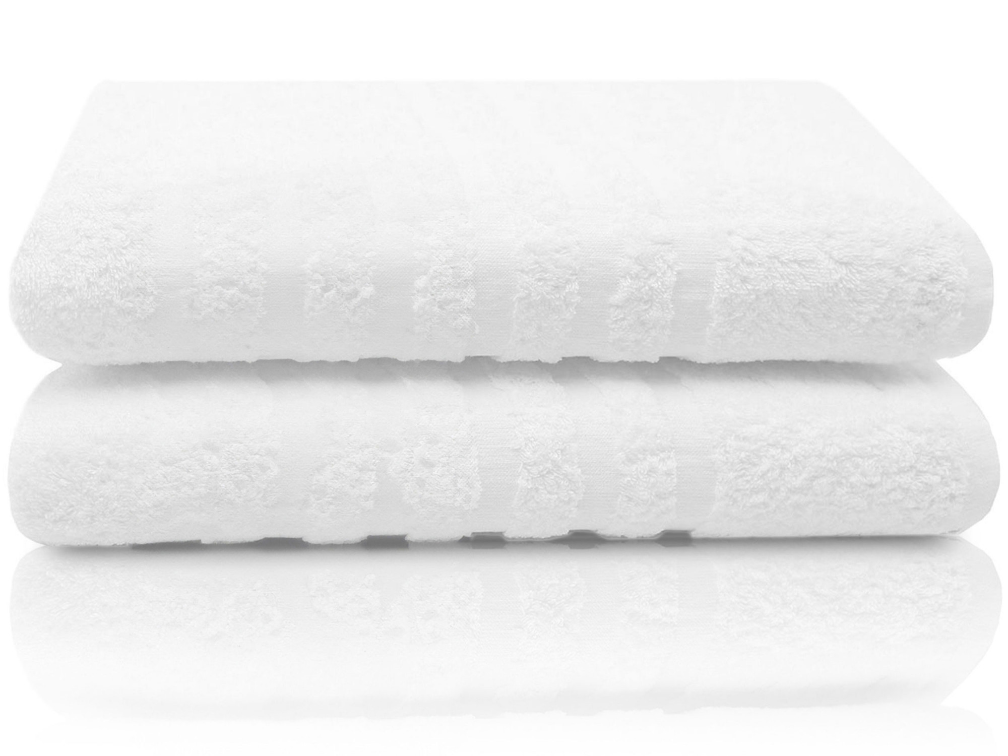 2er Set Badetücher 100x150 cm Baumwolle 450 g/qm weiss Hauptbild