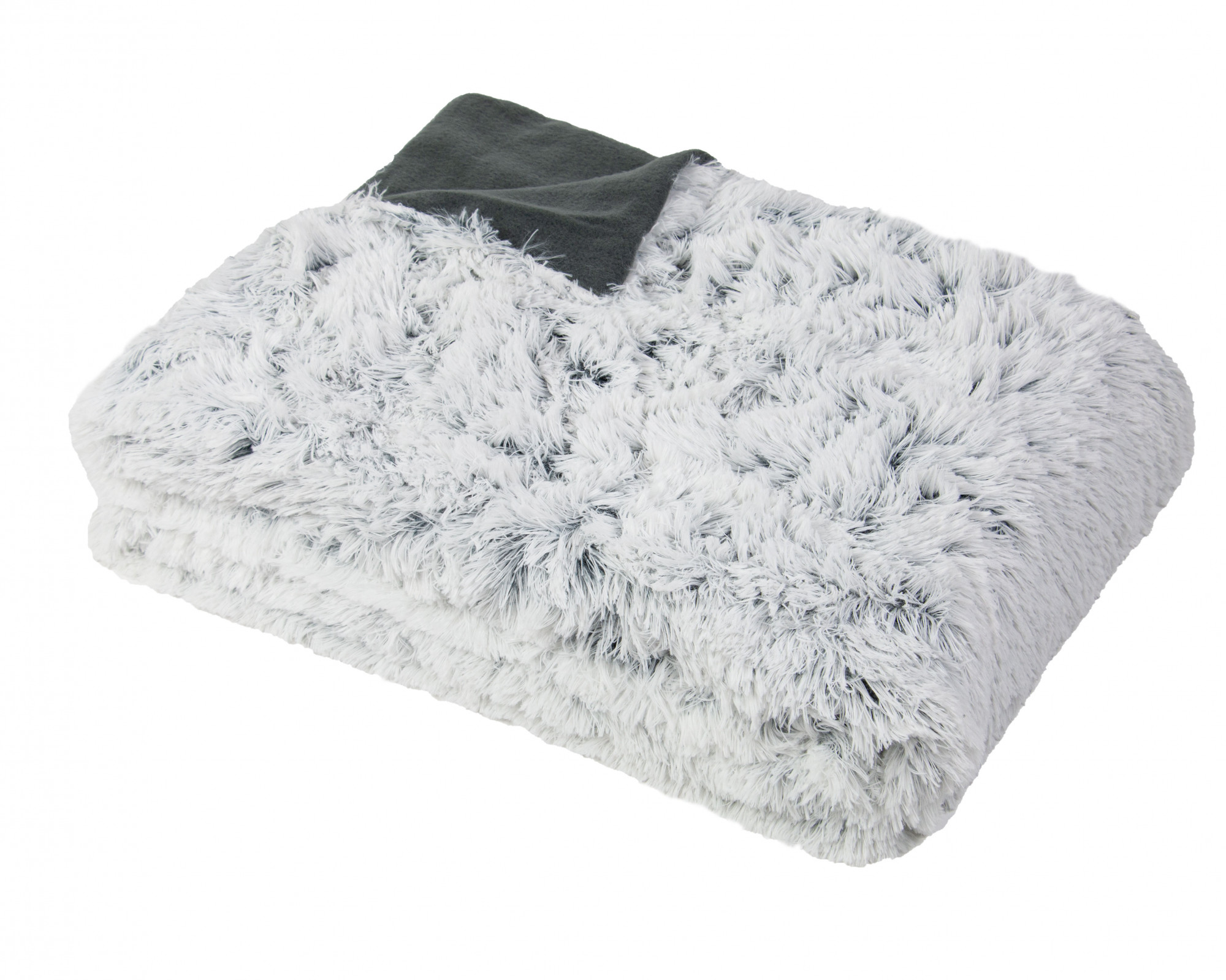 Kuscheldecke 150x200 cm Kunstfell Mikrofaser weiß-grau Hauptbild