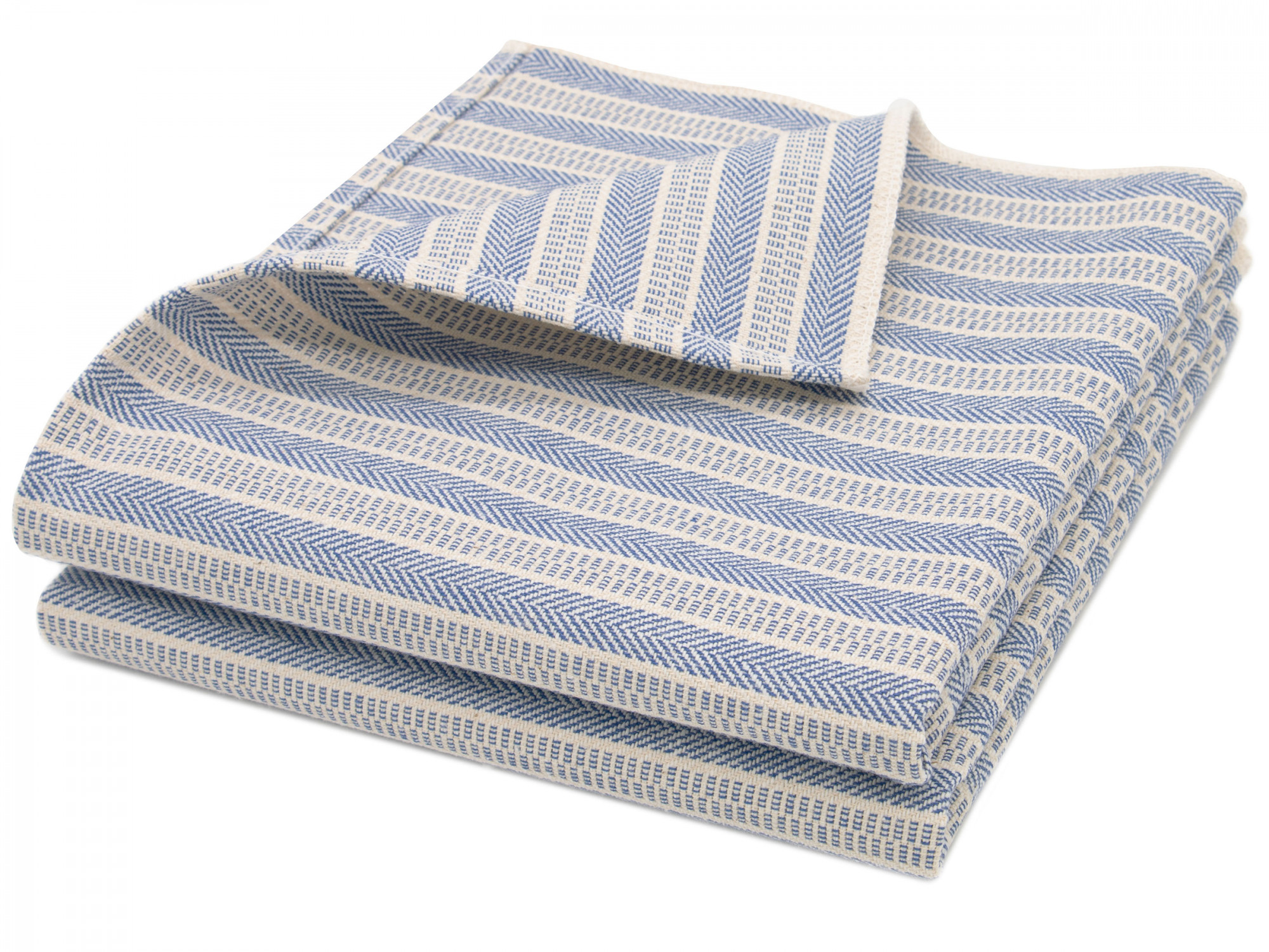 2er Set Geschirrtücher Baumwolle 48x90 cm blau-gestreift Hauptbild
