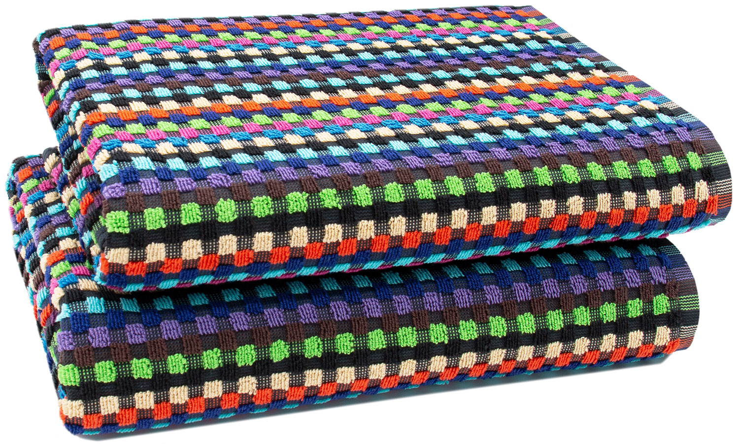 2er Set Duschtücher 70x140 cm Baumwolle 380 g/qm bunt Hauptbild