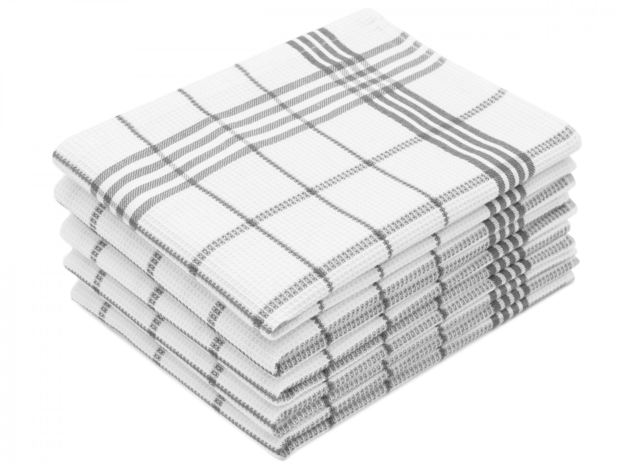 5er Set Geschirrtücher Baumwolle 50x70 cm grau-weiß Hauptbild
