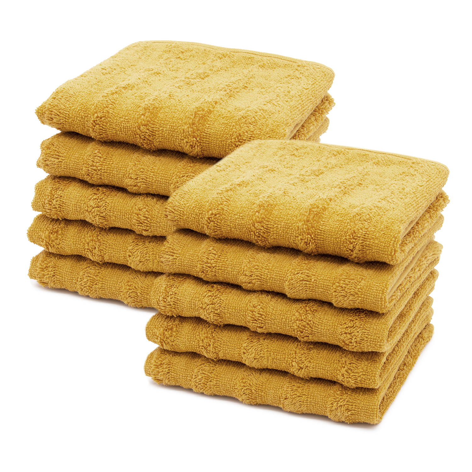 10er Set Gästehandtücher 30x50 cm Baumwolle 500 g/qm senfgelb Hauptbild