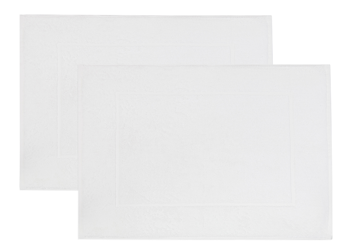 2er Set Badvorleger 50x70 cm Baumwolle 600g/qm weiß Hauptbild