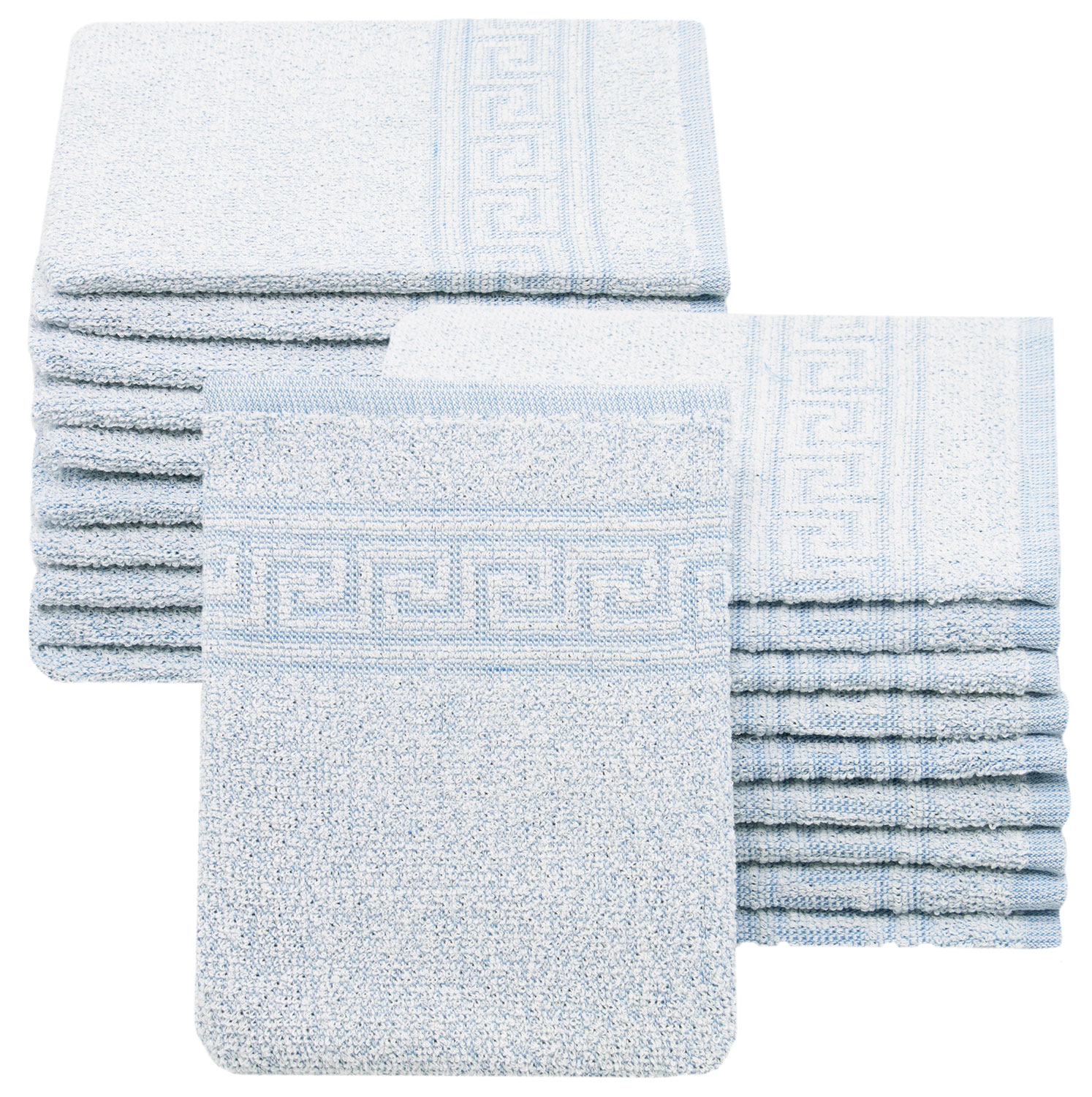 20er Set Waschhandschuhe 16x22 cm Mischgewebe blau Hauptbild