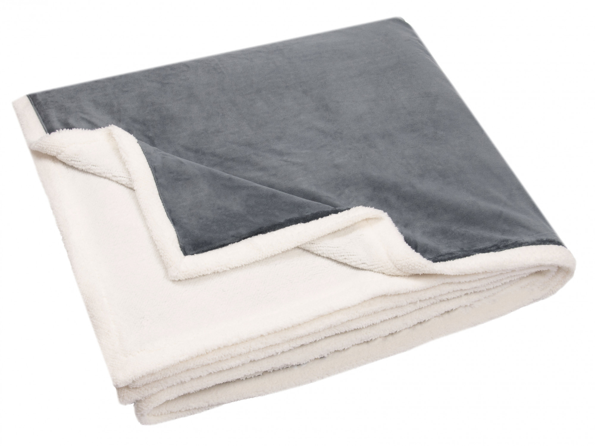 Kuscheldecke 150x200 cm Lammfelloptik Mikrofaser grau Hauptbild