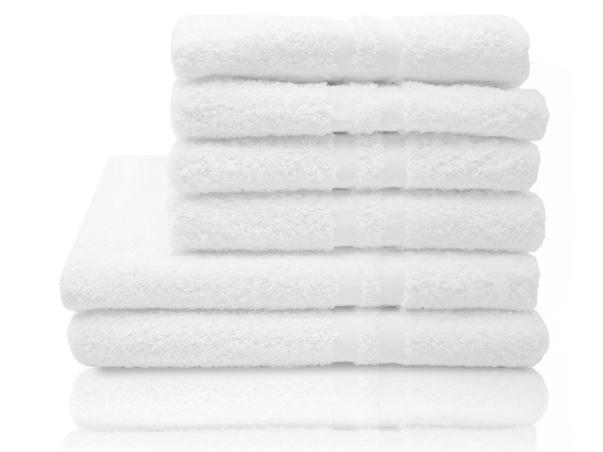 6-tlg. Handtuch Set 4 Handtücher 2 Duschtücher weiß Hauptbild