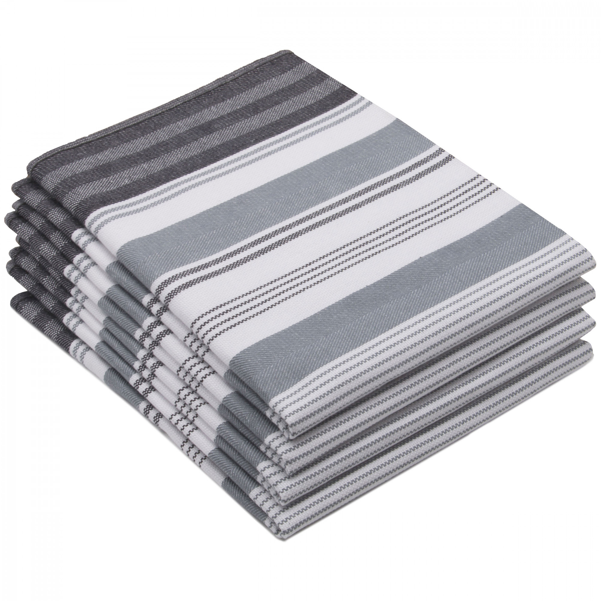4er Set Geschirrtücher Baumwolle 50x70 cm grau-weiß