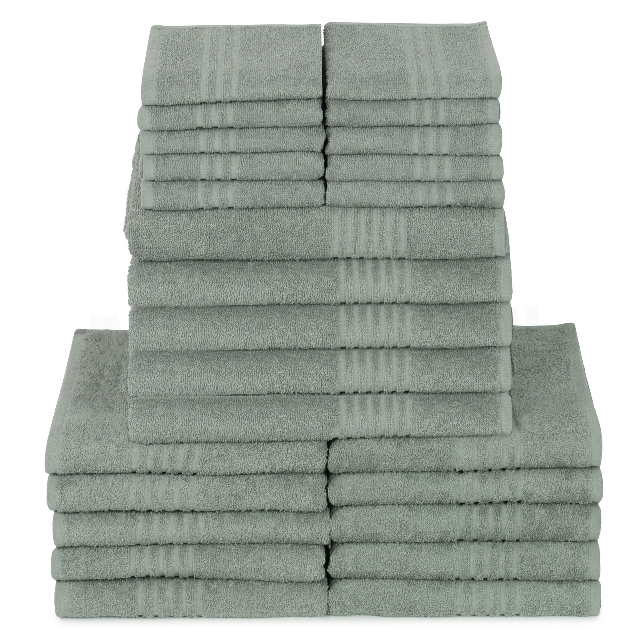 25tlg. Handtuch Set Gästetücher 10 Handtücher 5  Duschtücher grau Hauptbild