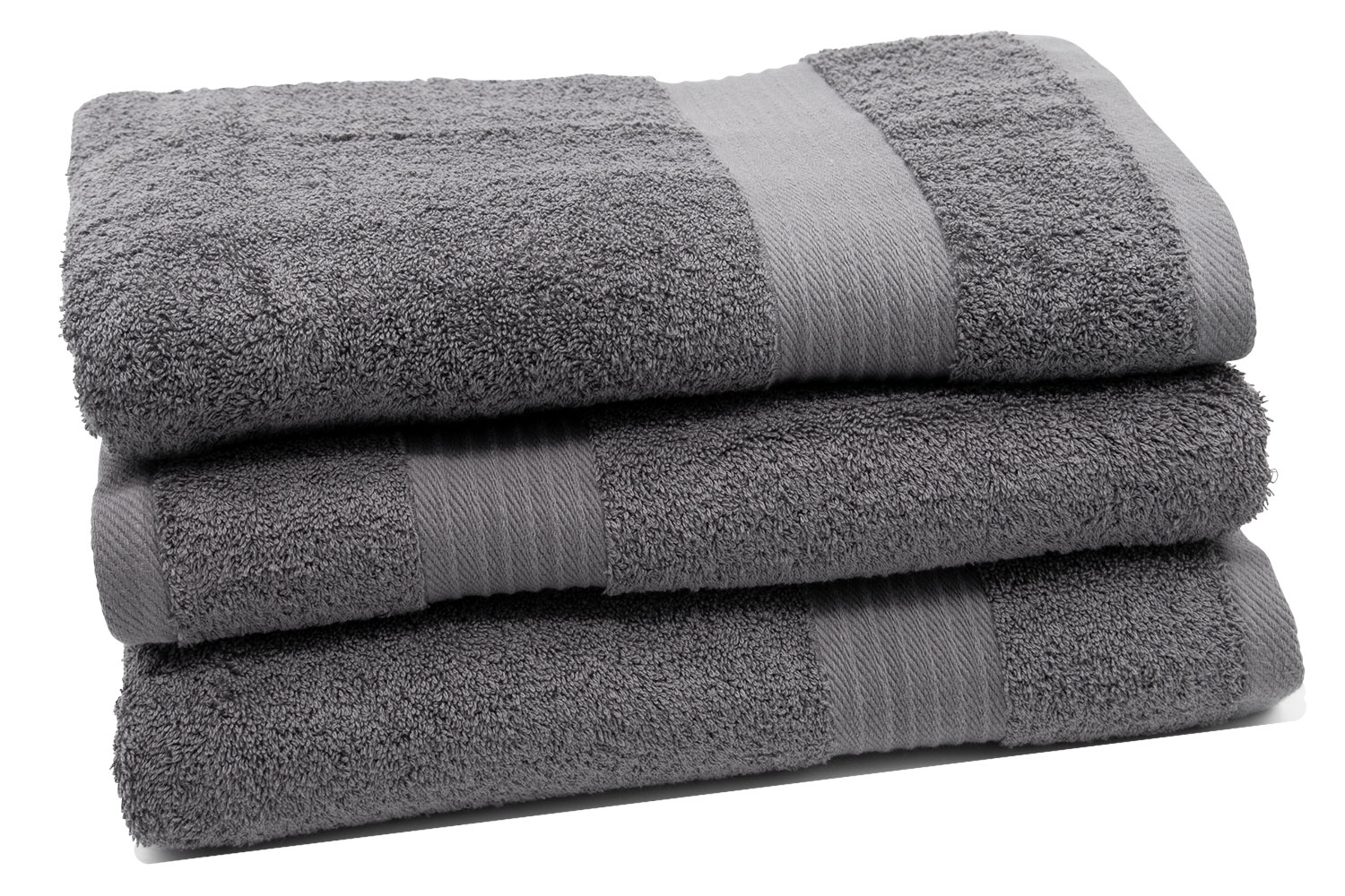 3er Set Duschtücher 70x140 cm Baumwolle 550 g/qm anthrazit Hauptbild