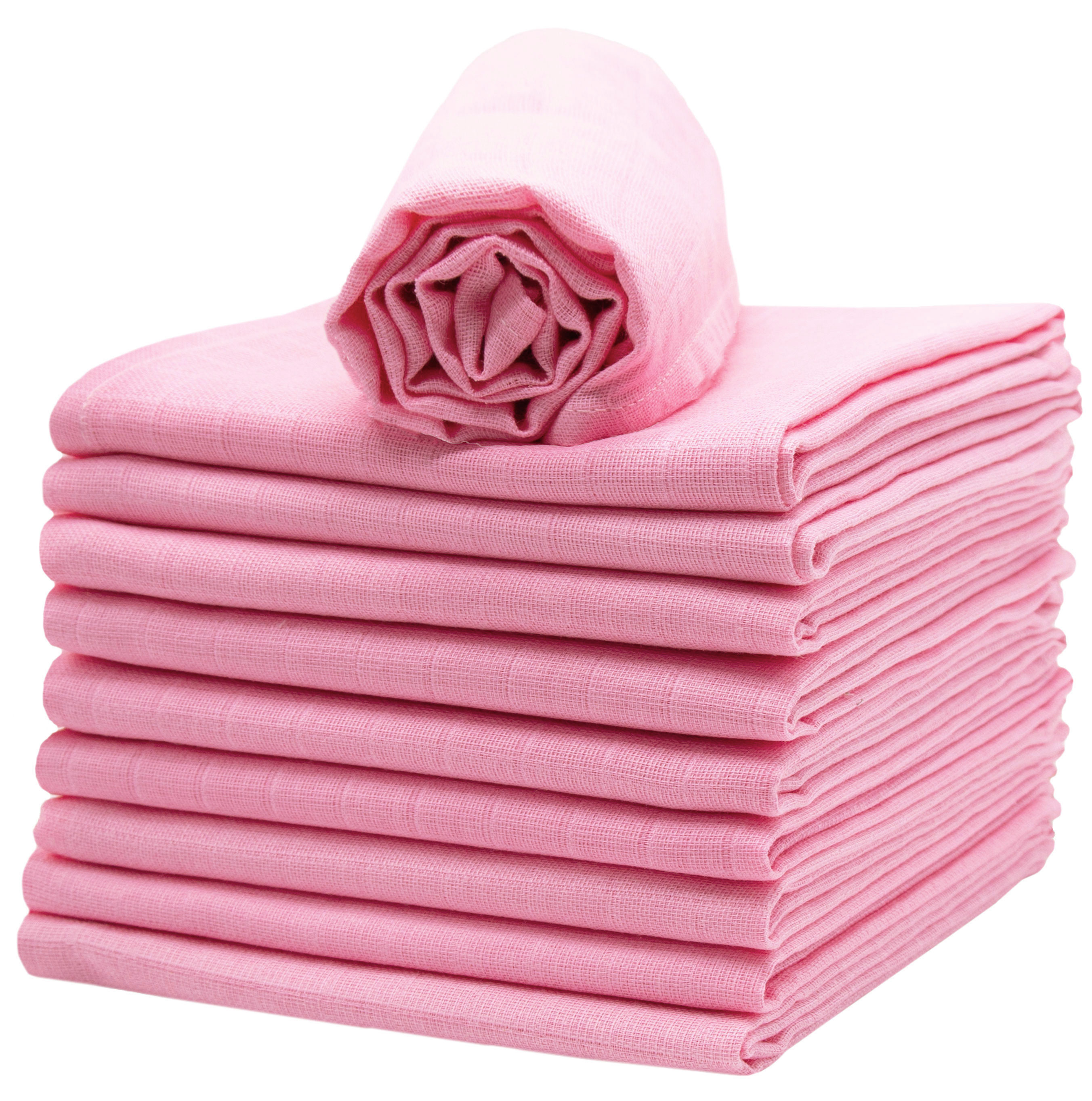 10er Set Spucktücher 70x70 cm Baumwolle rosa Hauptbild