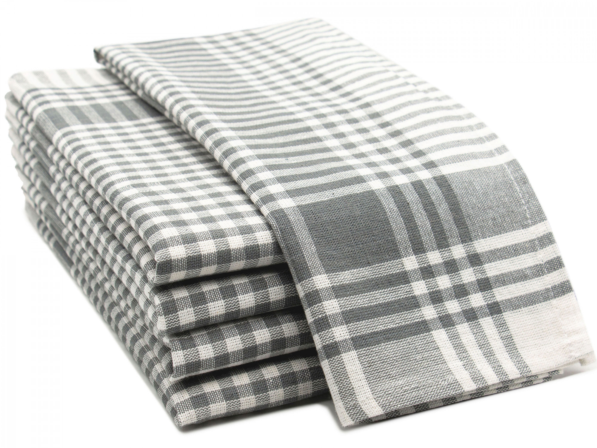 5er Set Geschirrtücher Baumwolle 50x70 cm grau-kariert Hauptbild
