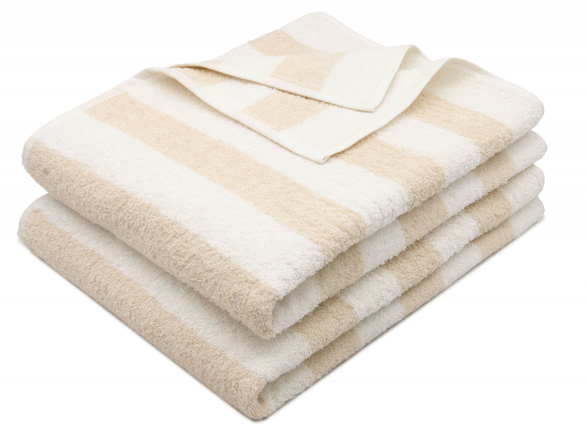 2er Set Saunahandtücher 75x180 cm Baumwolle 375 g/qm gestreift Hauptbild