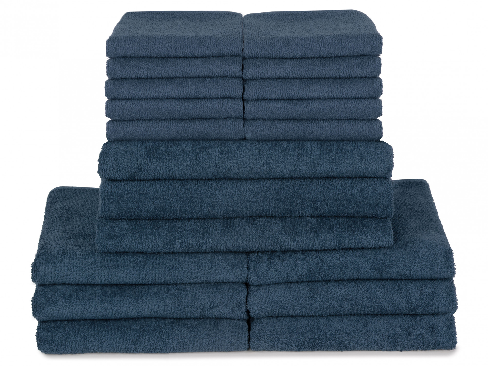 19-tlg. Handtuch-Set - Gäste-, Hand-, Duschtücher marine Hauptbild