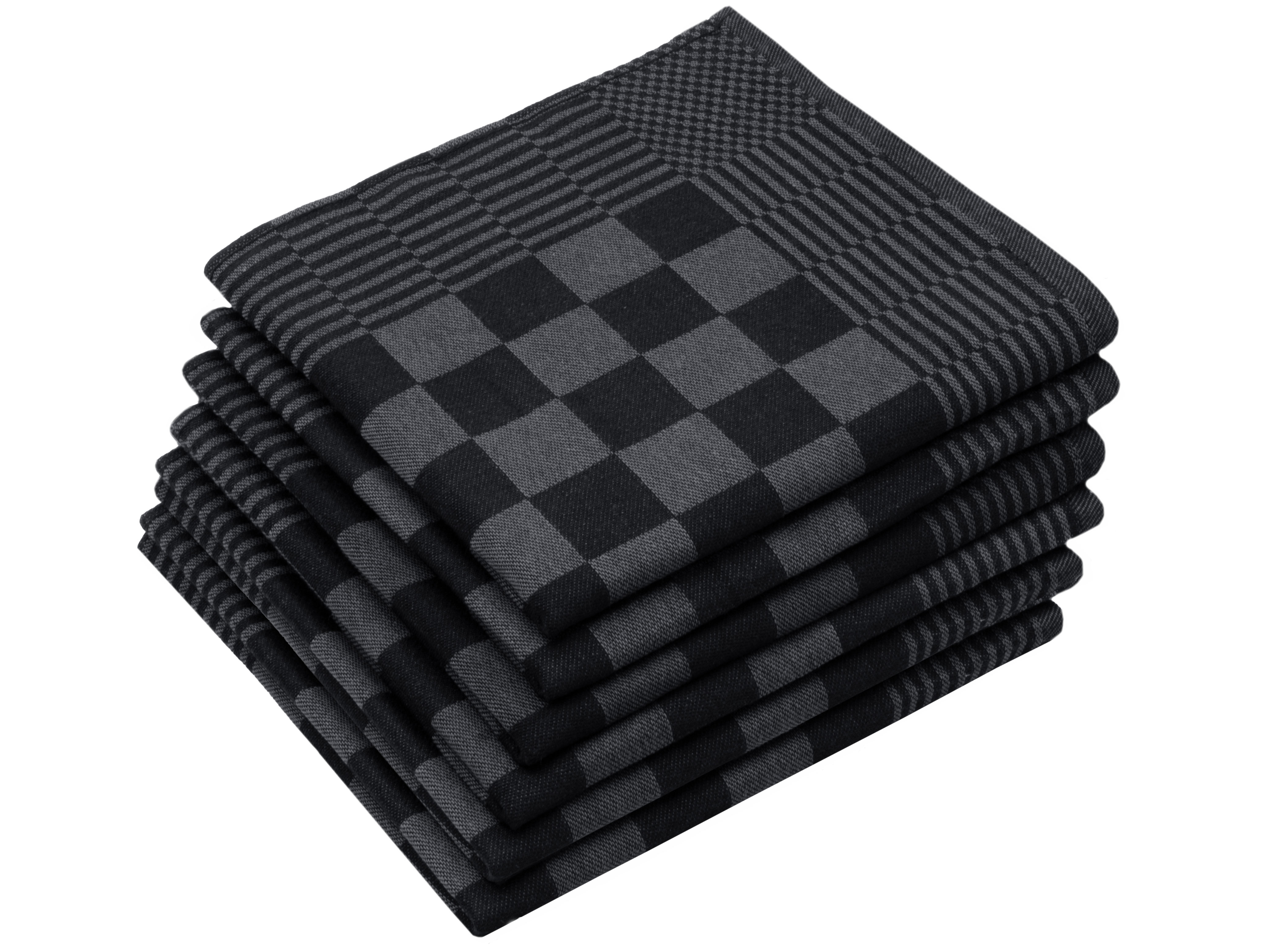 6er Set Geschirrtücher Baumwolle 45x90 cm schwarz-kariert Hauptbild