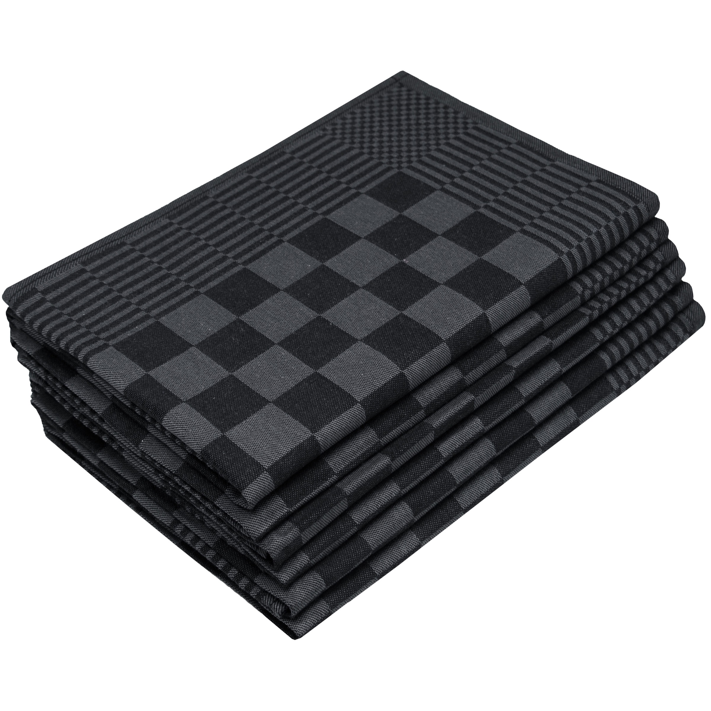 6er Set Geschirrtücher Baumwolle 65x65 cm schwarz-kariert Hauptbild