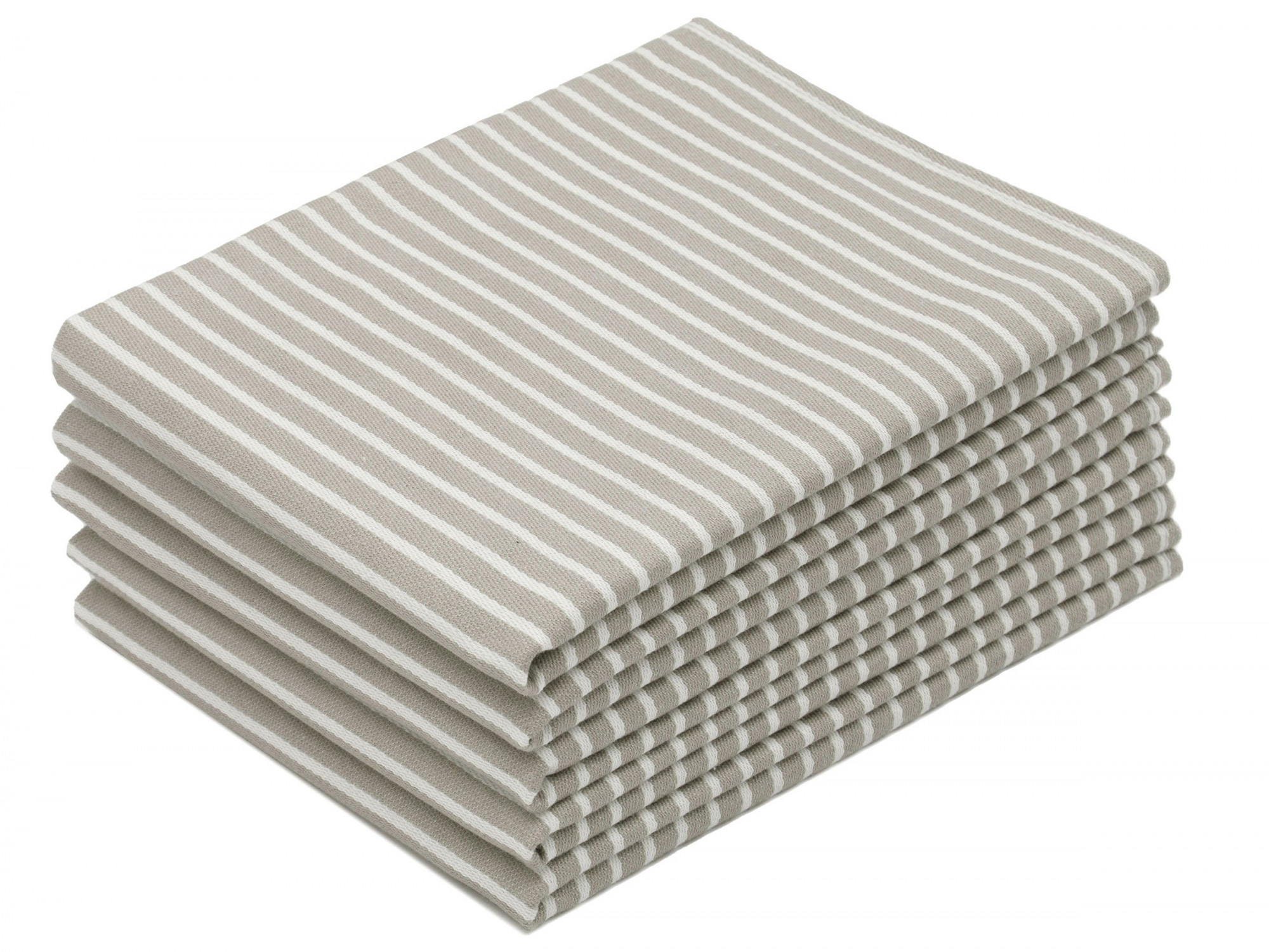 5er Set Geschirrtücher Baumwolle 50x70 cm taupe-weiß Hauptbild