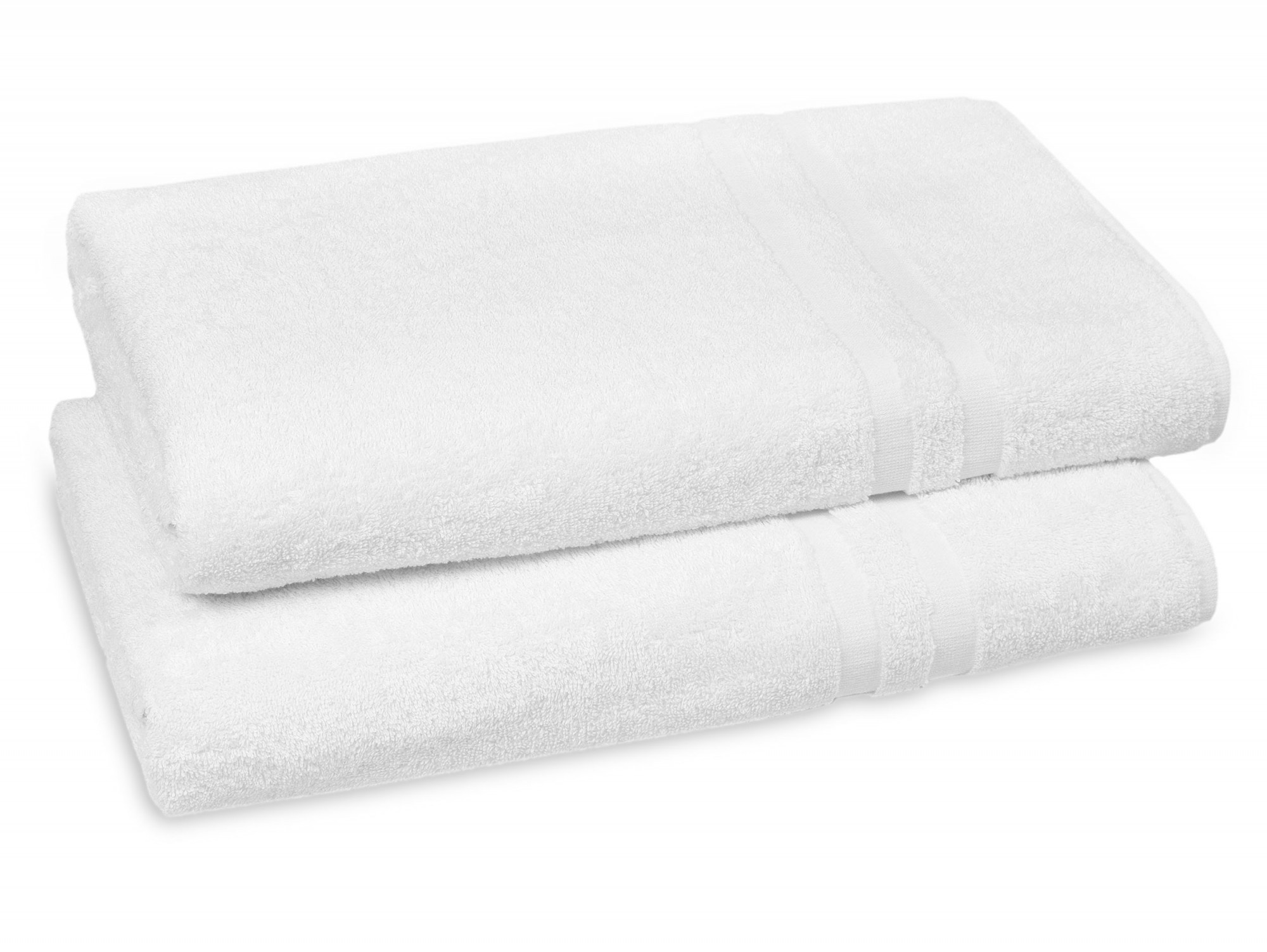 2er Set Saunatücher 70x180 cm Baumwolle 450 g/qm weiß Hauptbild