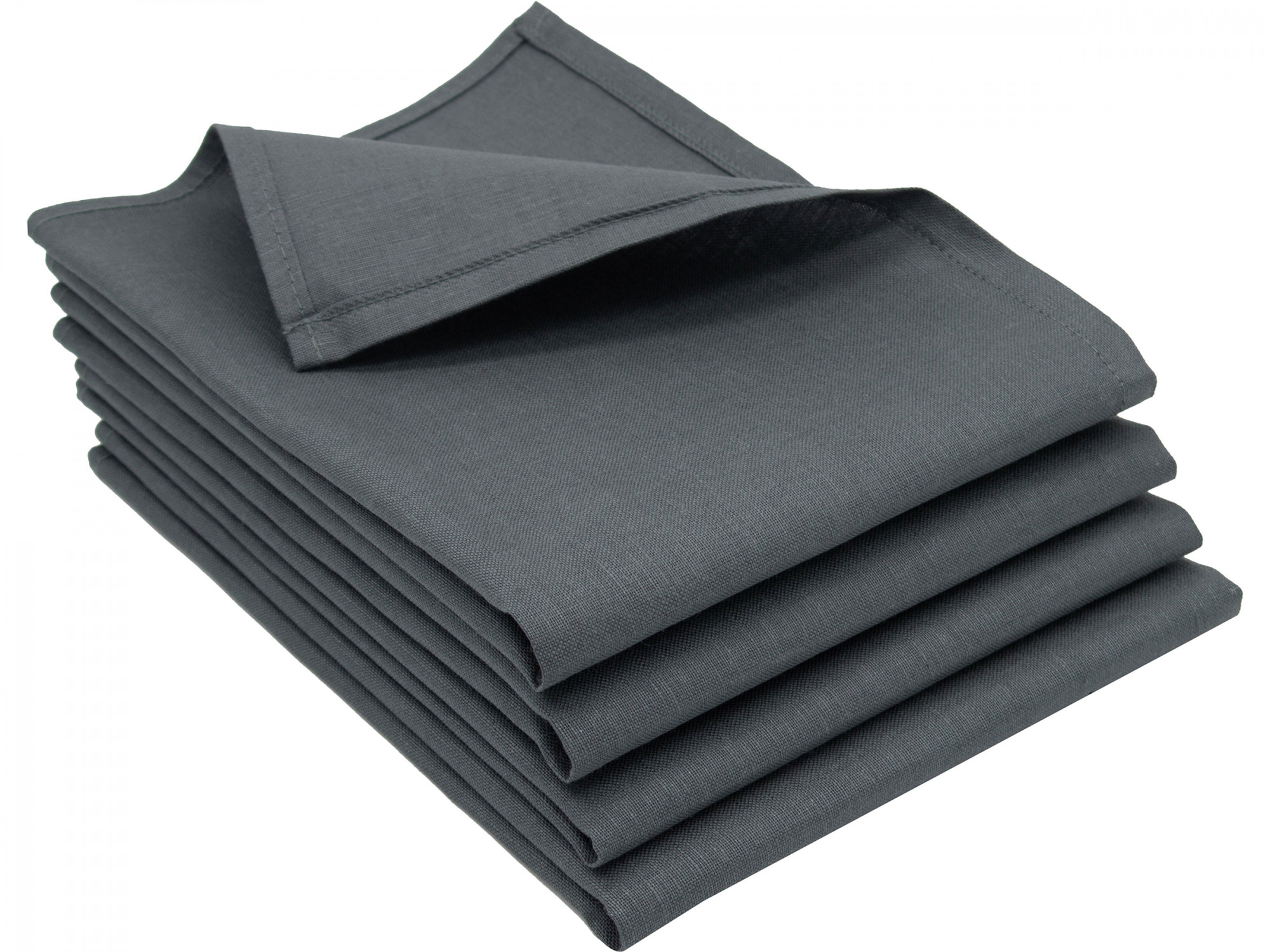 Halbleinen Geschirrtücher 4er Set 50x70 cm anthrazit