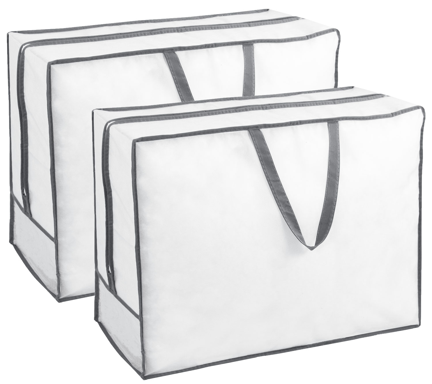 2er Set Aufbewahrungstasche 65x25x50 cm weiß/grau Hauptbild