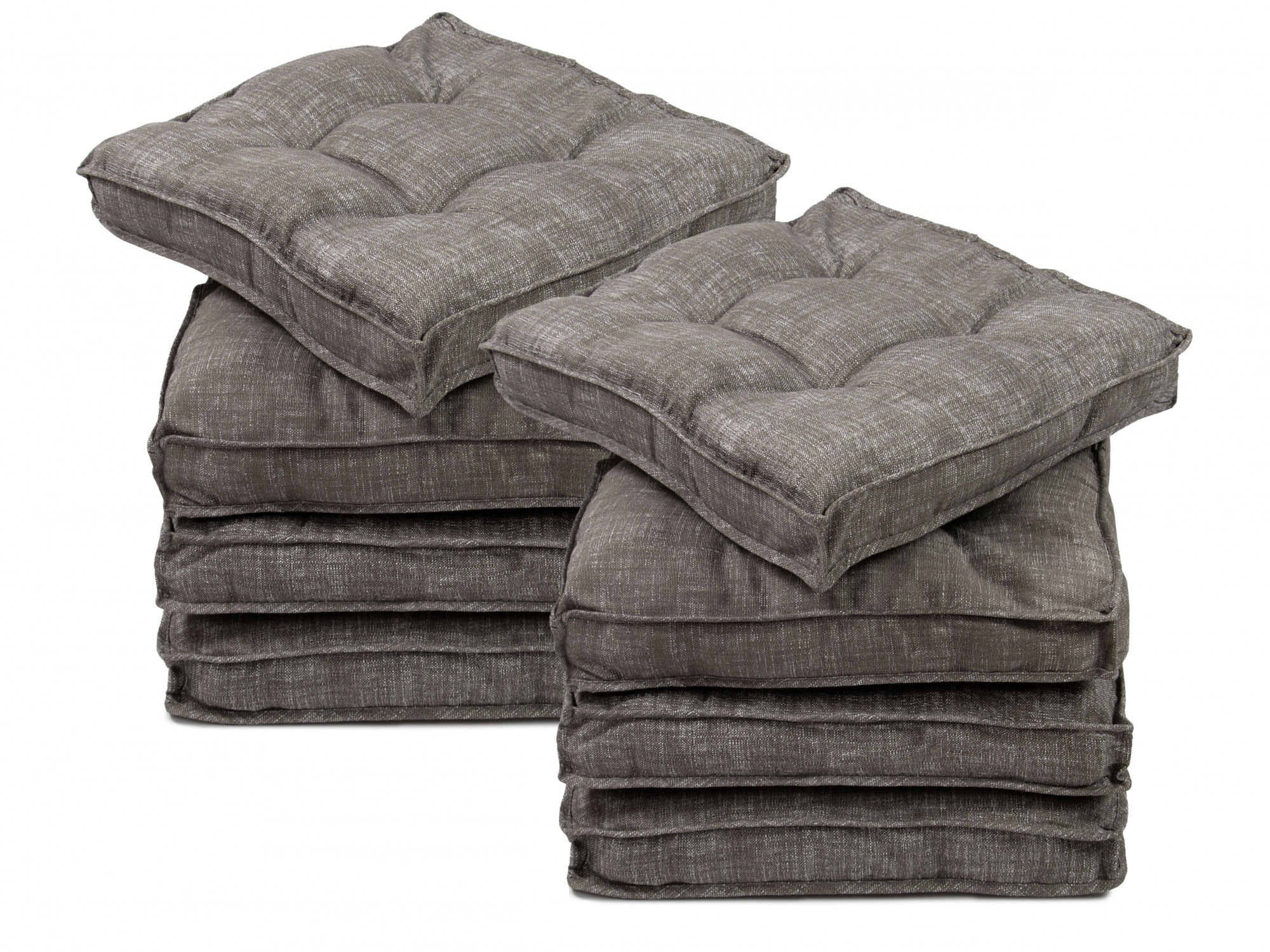8er Set Sitzkissen 40x40x6 cm braun-meliert Hauptbild
