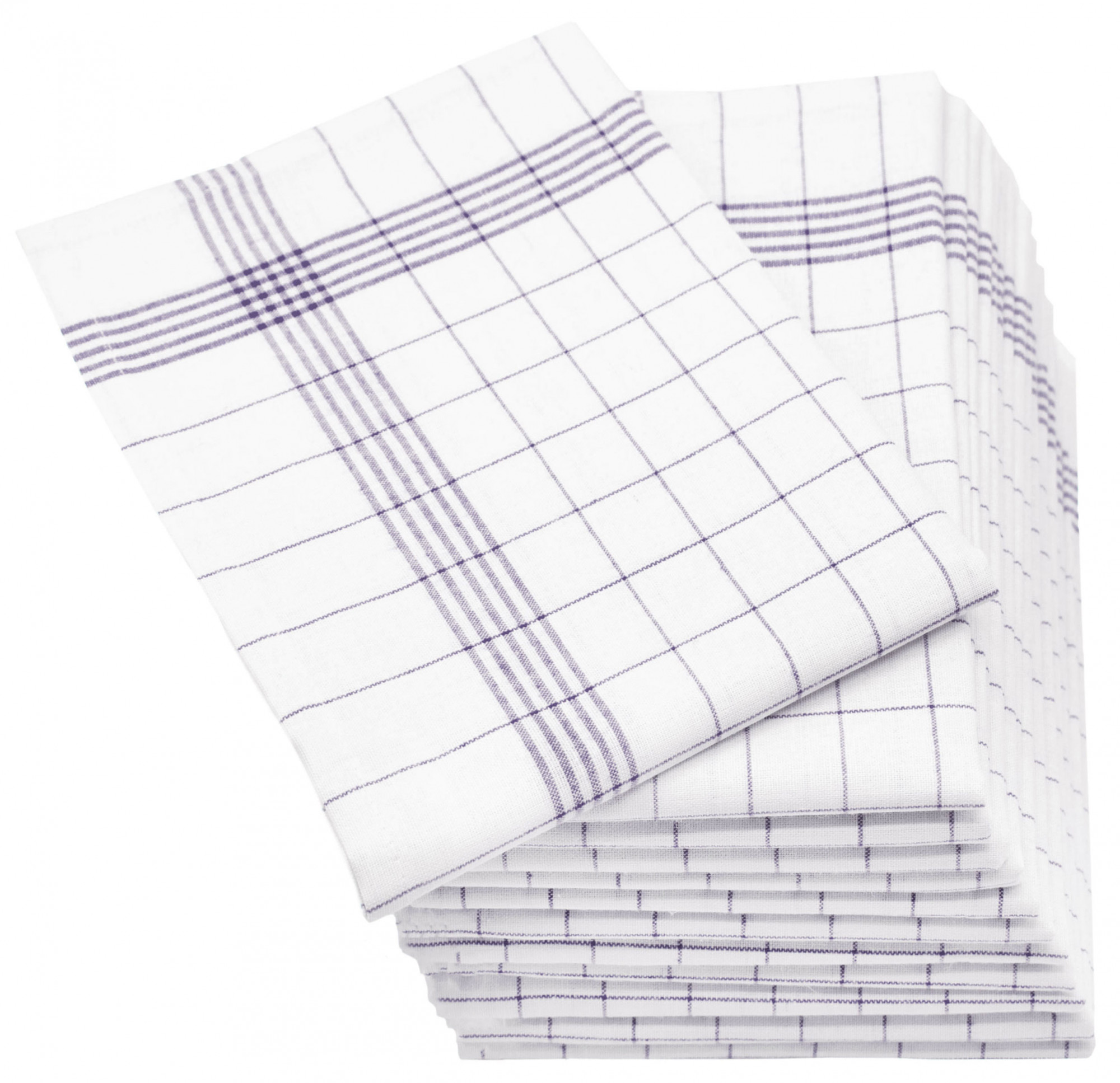 12er Set Geschirrtücher Halbleinen 50x70 cm grau-weiß-kariert Hauptbild