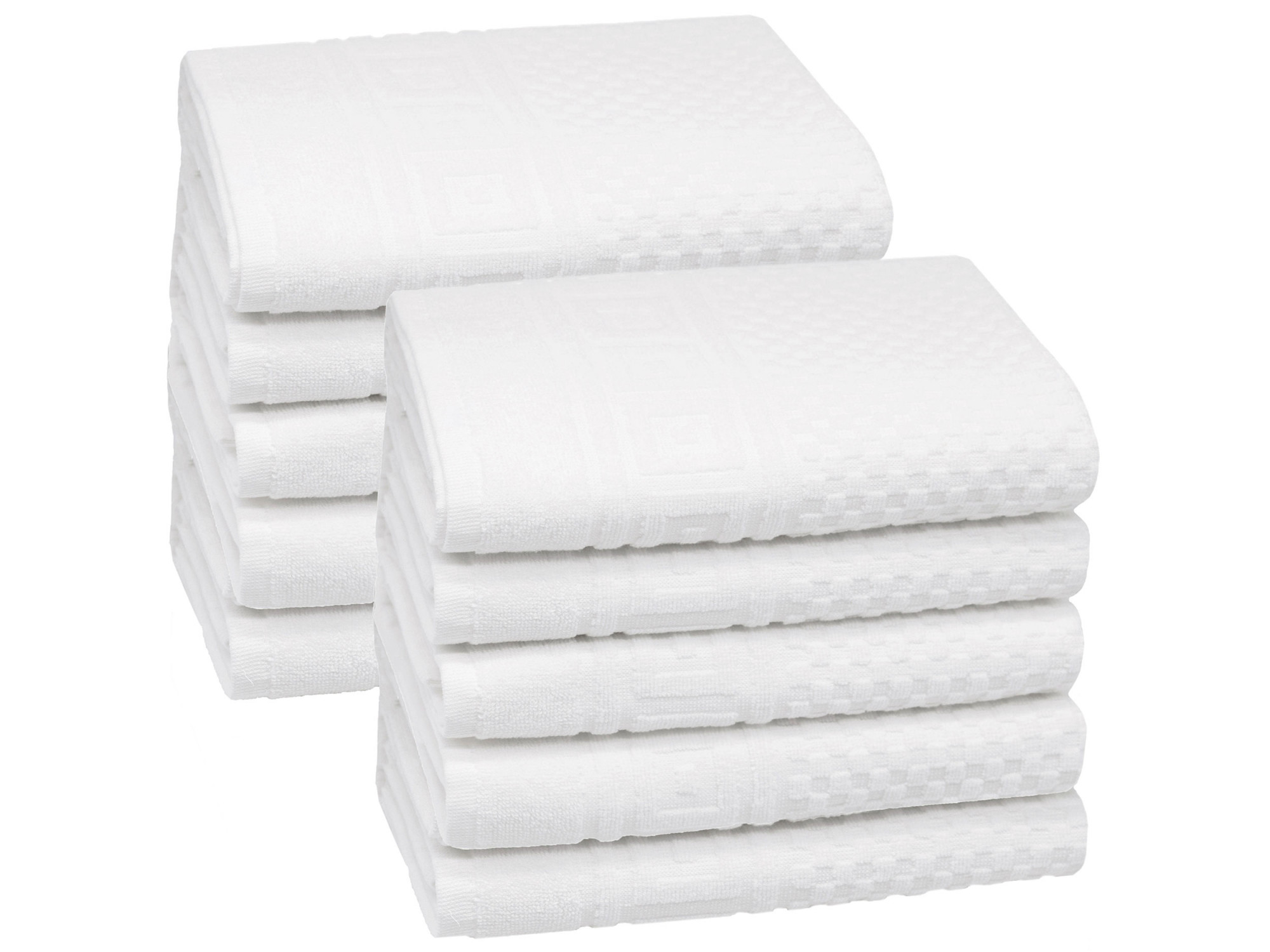 10er Set Handtücher 50x100 cm Baumwolle 440 g/qm weiß Hauptbild