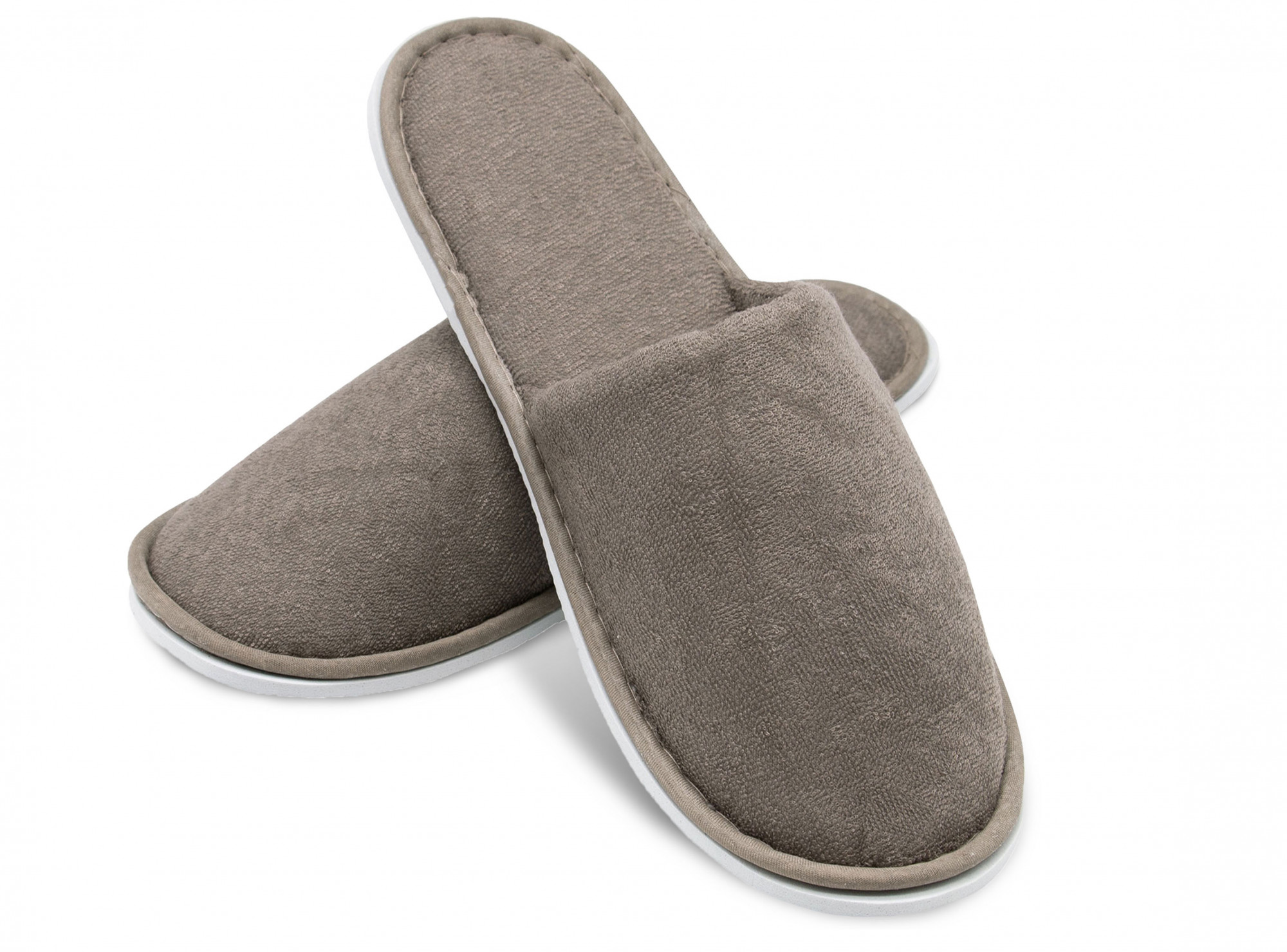 10 Paar Frottierslipper geschlossen 5 mm Sohle stone Hauptbild