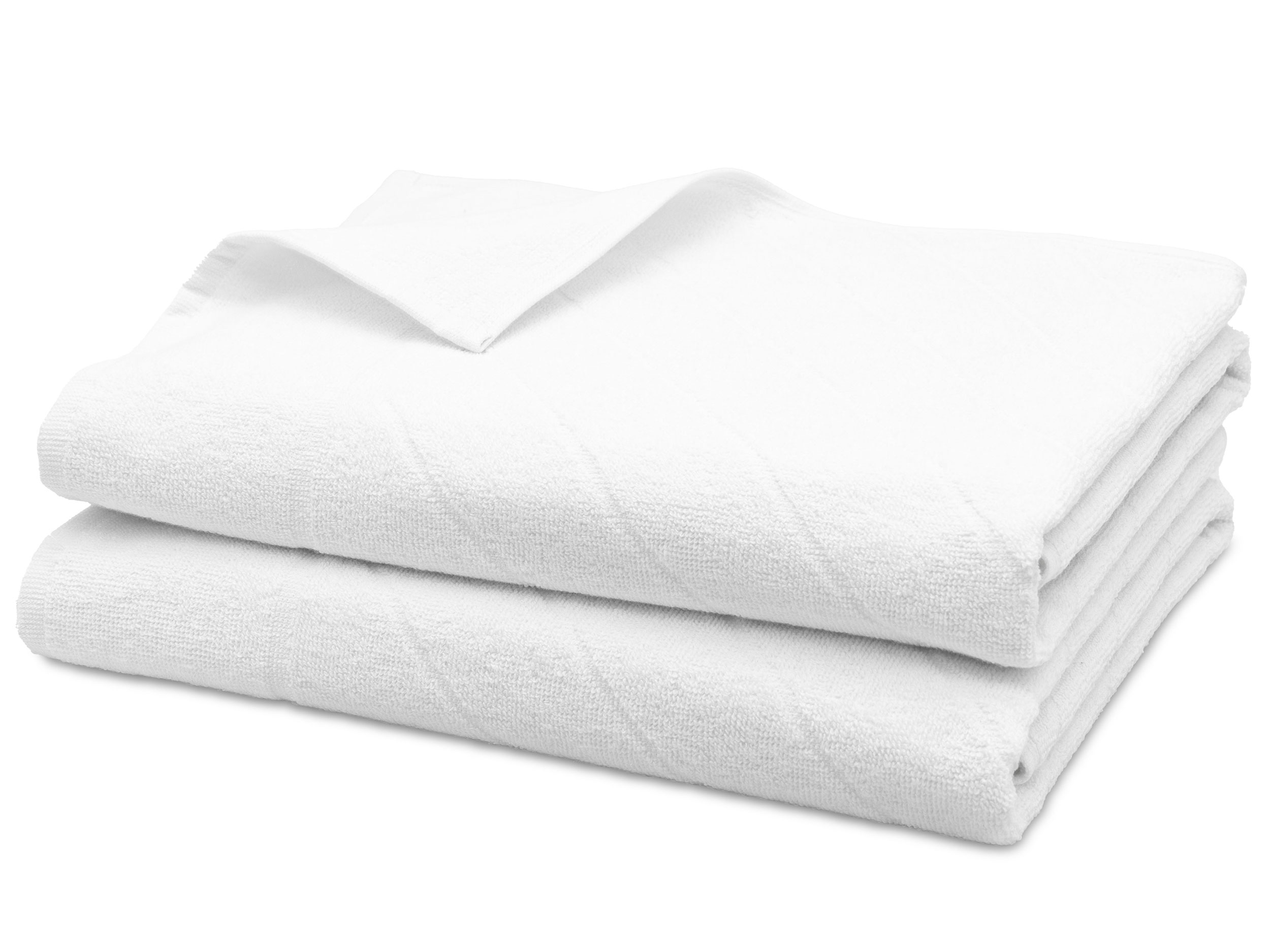 2er Set Duschtücher 70x140 cm Baumwolle 420 g/qm weiß Hauptbild